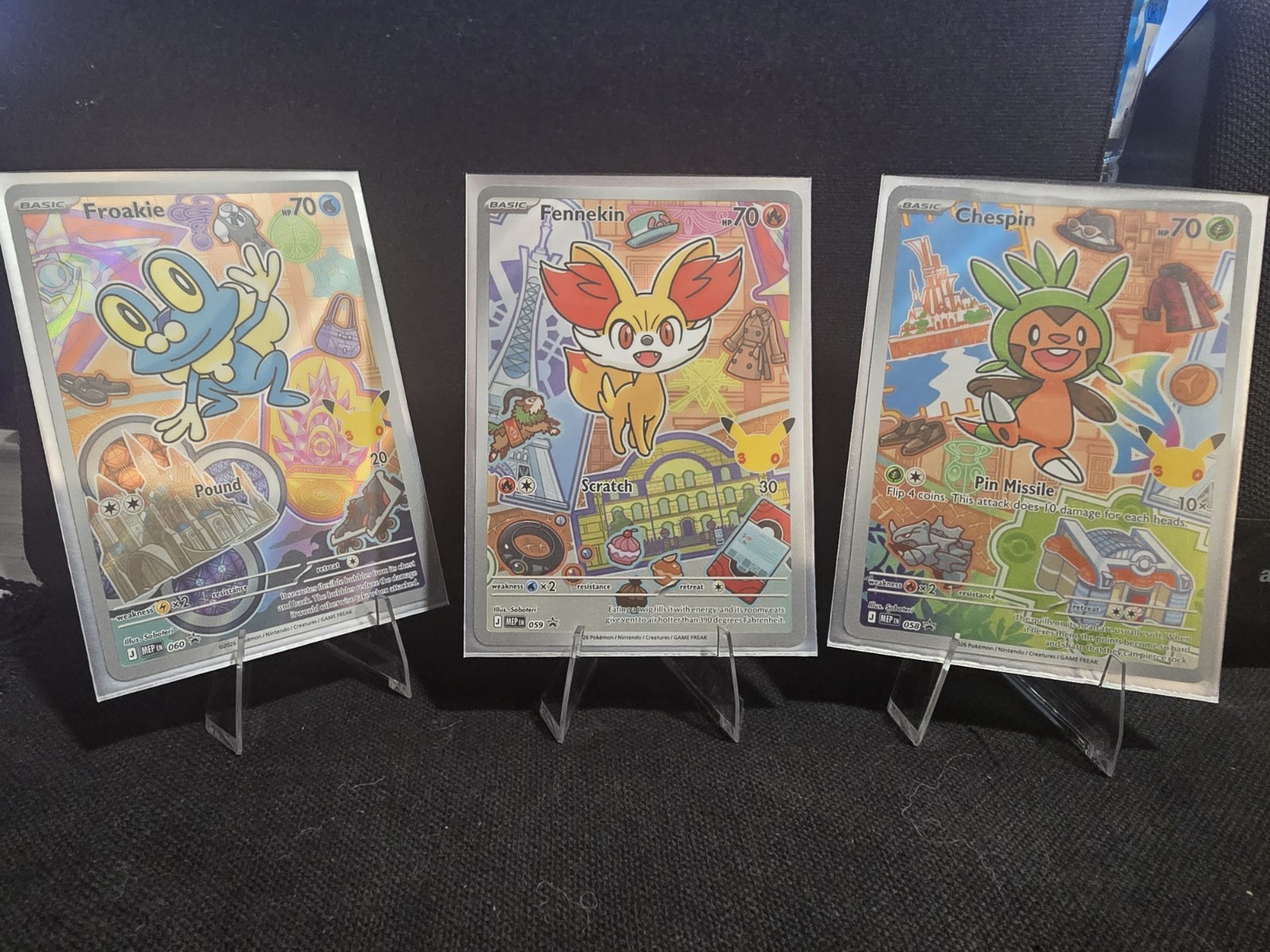 Pokemon First Partner Series 3 Chespin 058 Fennekin 059 Froakie 060 Promo Trio
