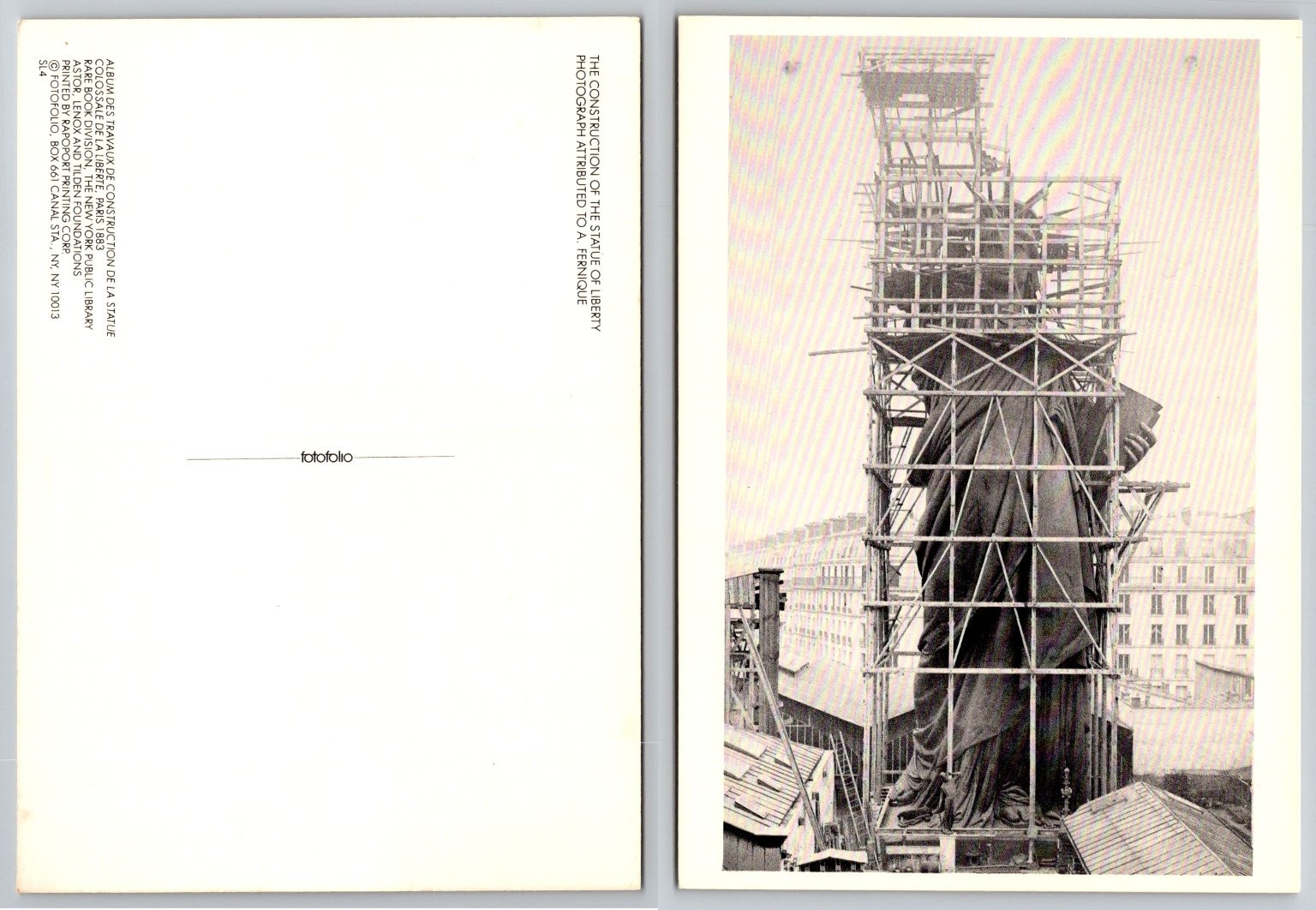 Statue of Liberty Construction Paris 1883 Historical Photo Postcard Statue of Liberty Construction Paris 1883 Historical Photo Postcard