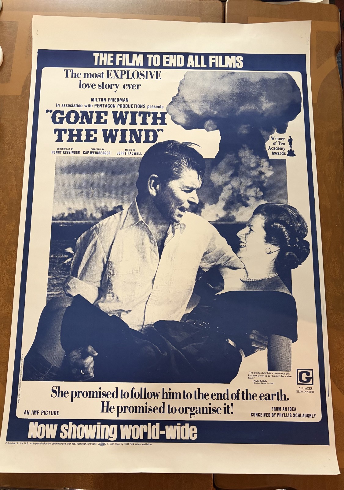 1980s Ronald Reagan Margaret Thatcher Gone With The Wind Socialist Poster 1980s Ronald Reagan Margaret Thatcher Gone With The Wind Socialist Poster