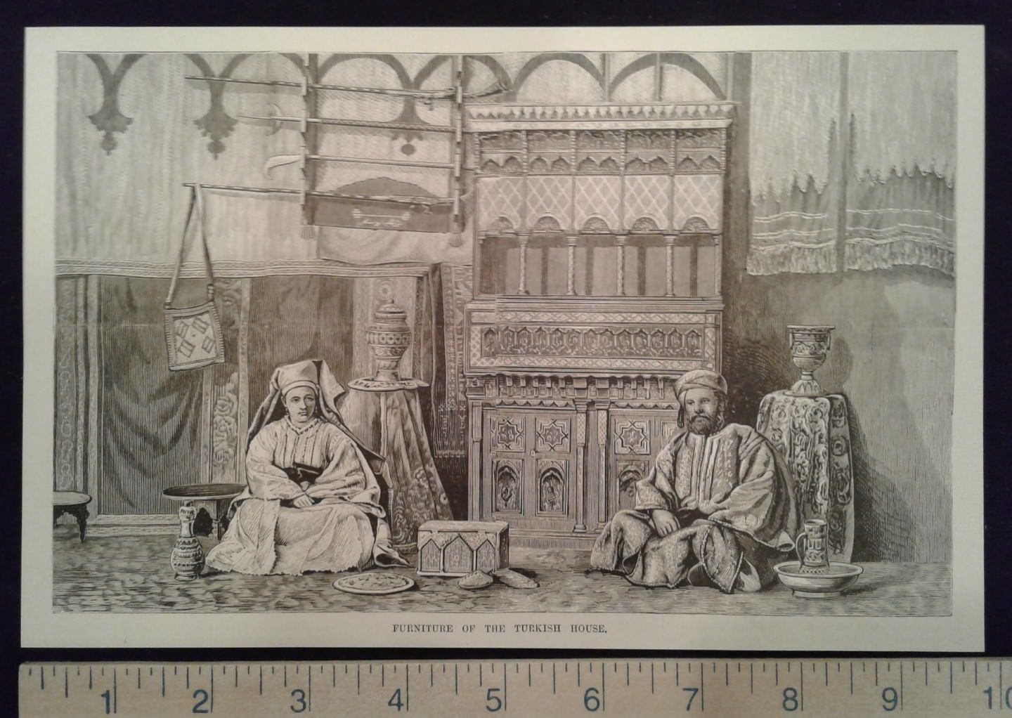 1876 Centennial Exposition Print - Furniture of the Turkish House
