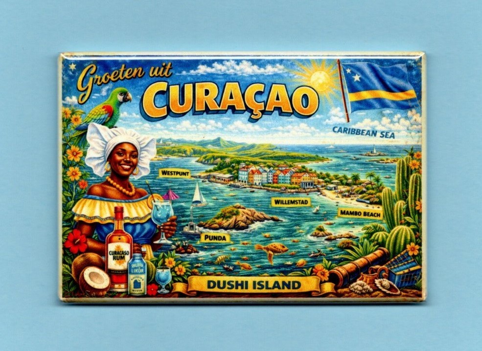 CURAÇAO TRAVEL POSTER *2X3 FRIDGE MAGNET* VACATION CARIBBEAN SEA ISLANDS VISIT