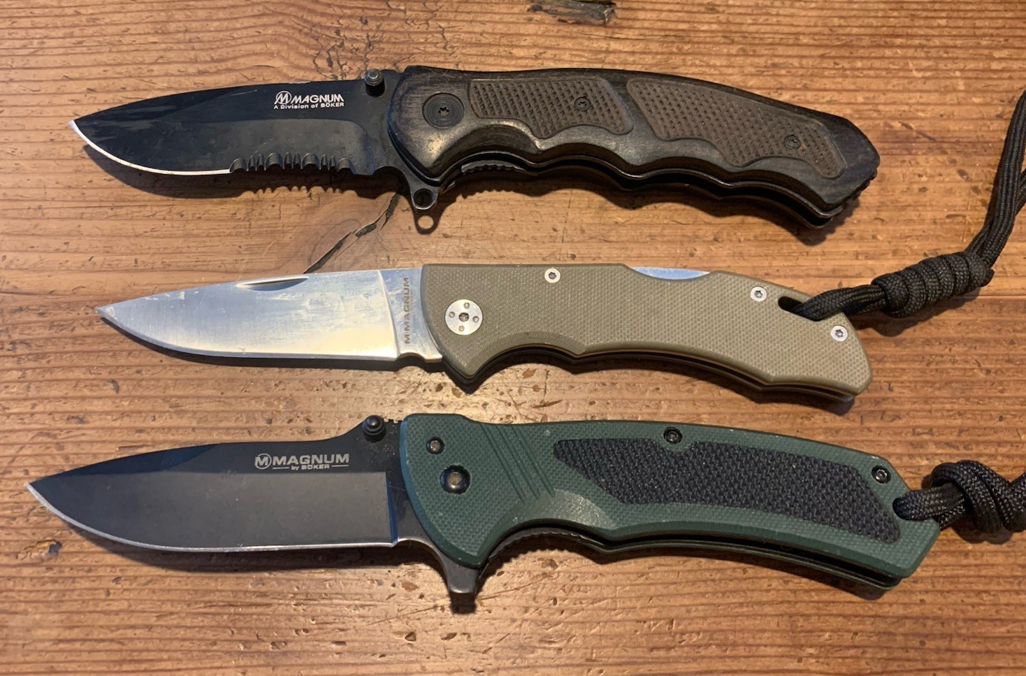 Lot of 3 Magnum By Boker Folding Pocket Knives - Nice
