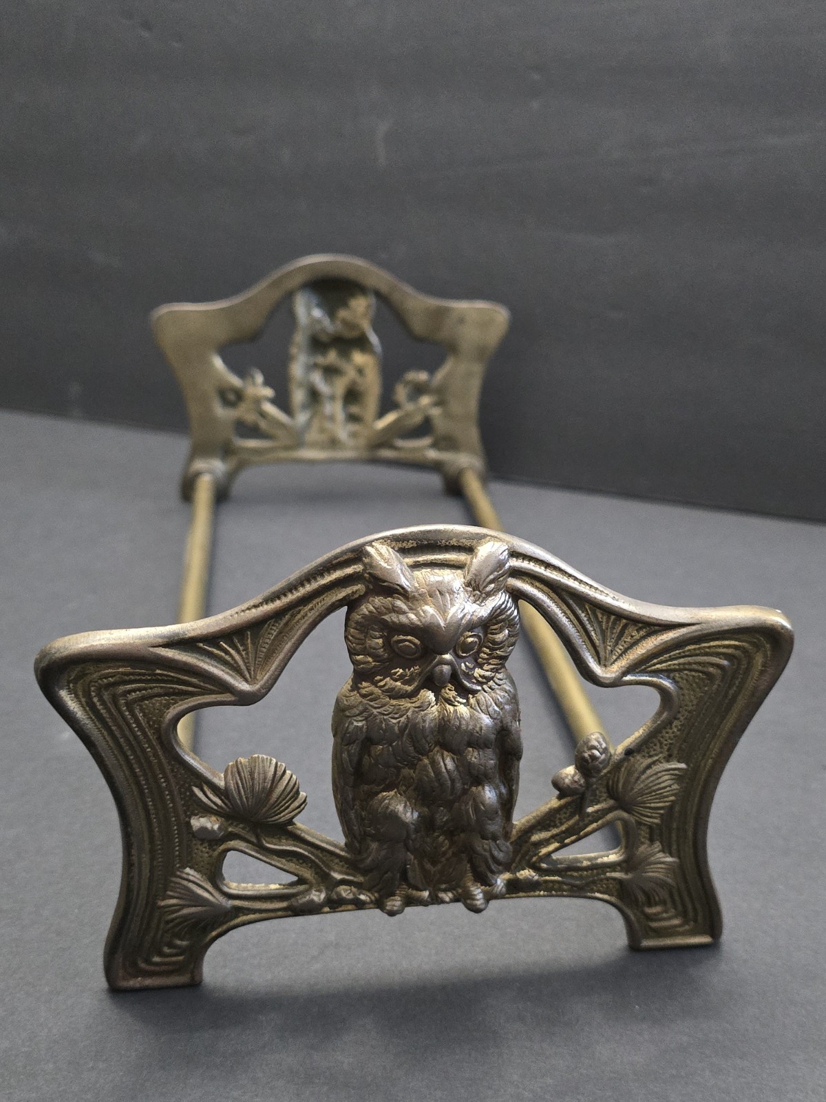 Antique HL Judd #9776 Art Nouveau Owl Expandable Book Rack Brass Bookends Antique HL Judd #9776 Art Nouveau Owl Expandable Book Rack Brass Bookends