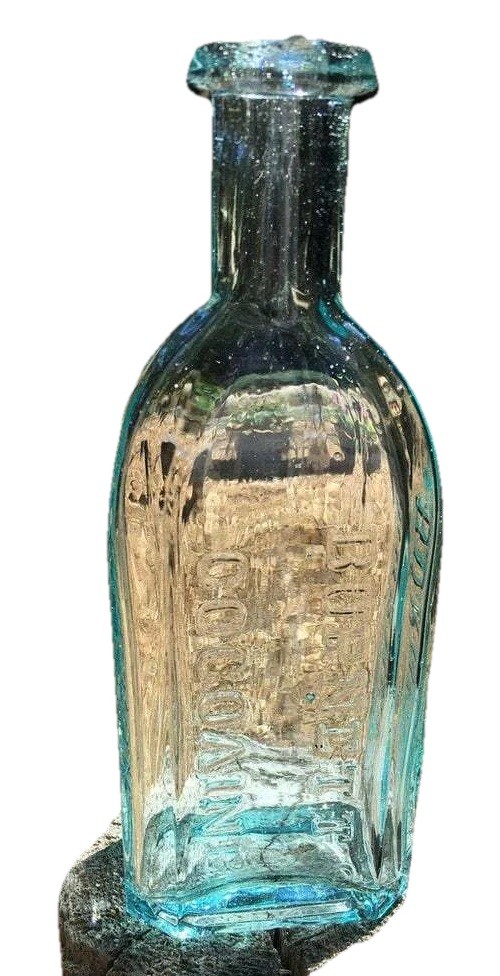 Antique 1890s Burnett’s Cocoaine Hair Tonic Barber Bottle Boston Massachusetts