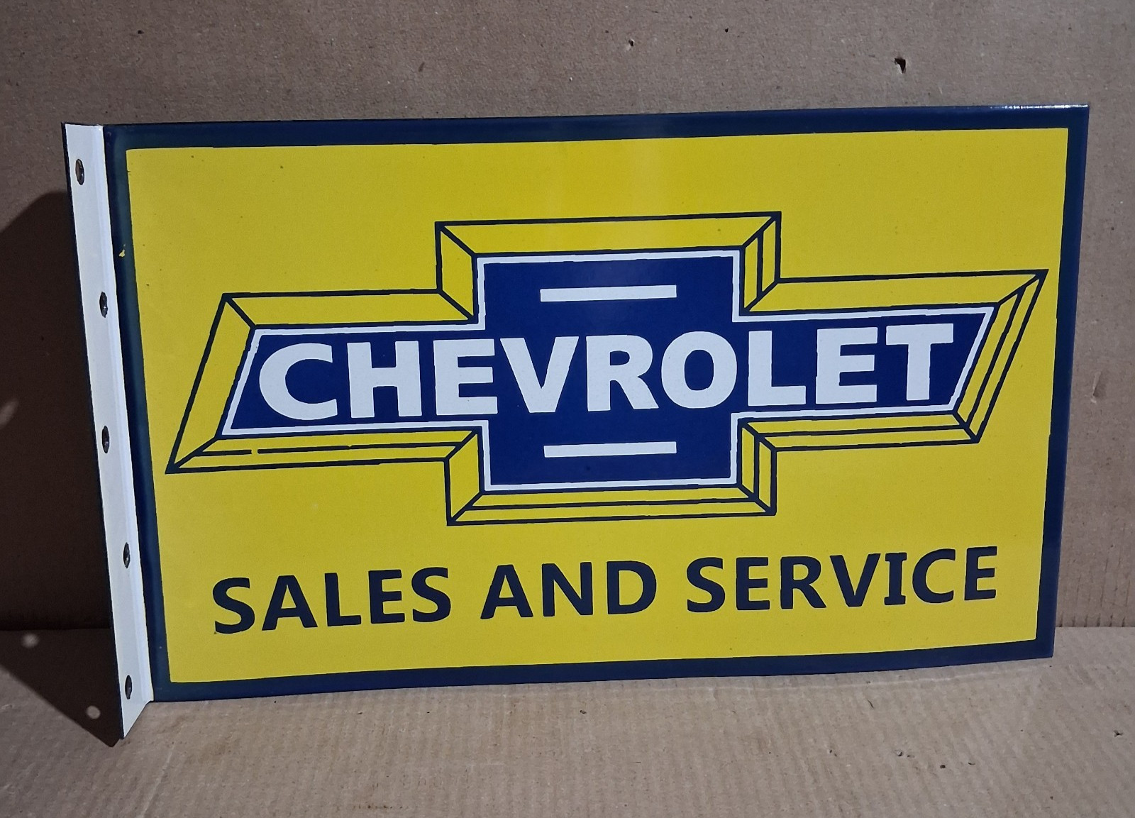 Chevrolet Porcelain Enamel Sign  18 x 10 Inches 2 Sided