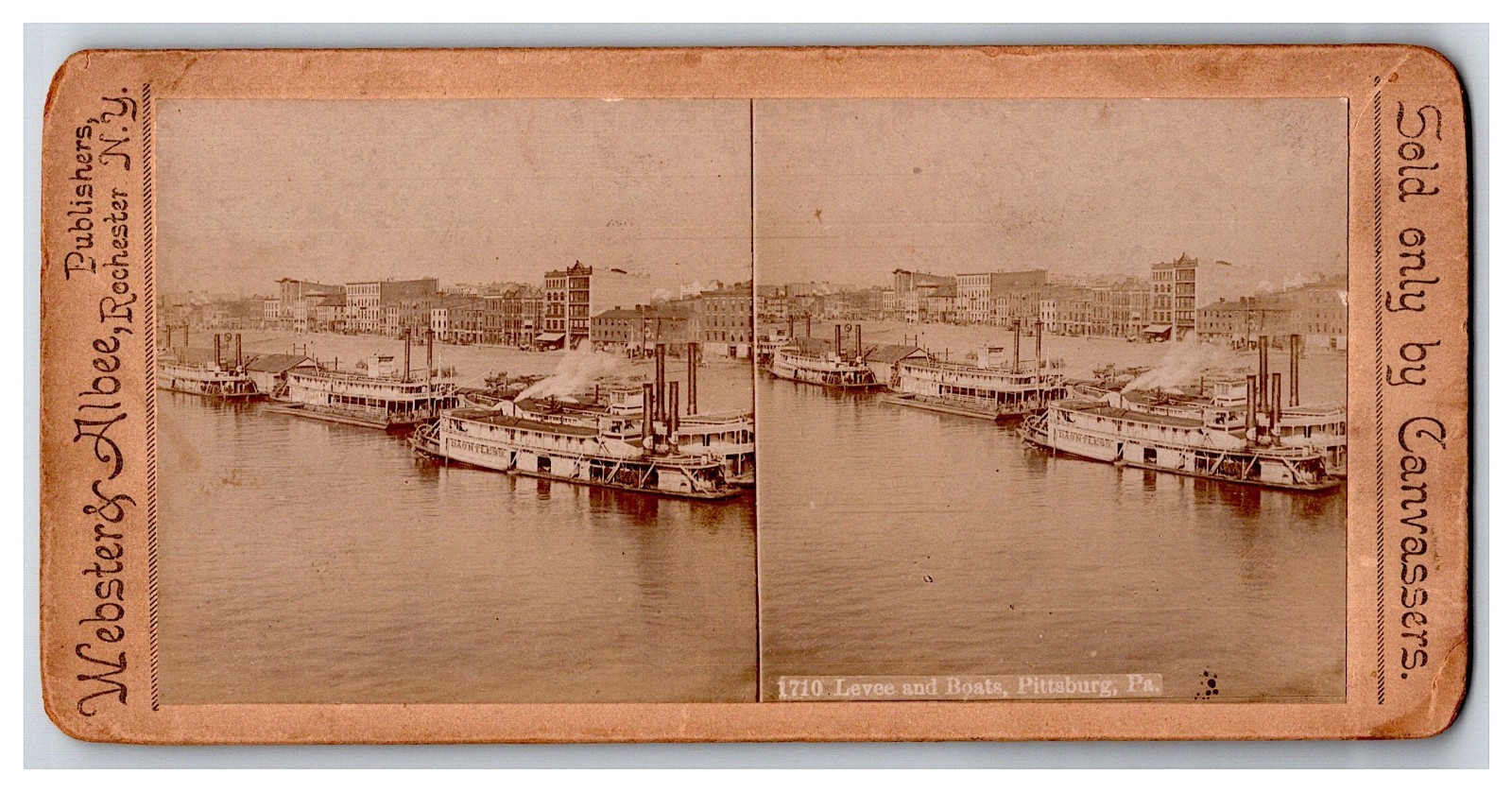 Pittsburg PA ~ Levee & Steamer steamship 