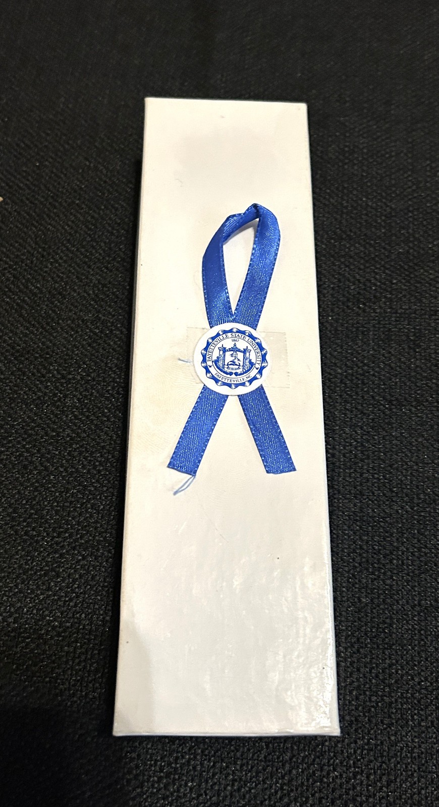 VINTAGE Fayetteville State University ruler-shaped paperweight gift w/ box