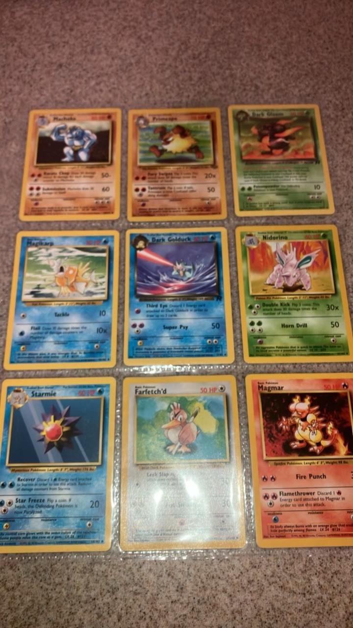 Original LP-NM Vintage Pokemon Cards Lot of 9 Cards No Duplicates Original LP-NM Vintage Pokemon Cards Lot of 9 Cards No Duplicates