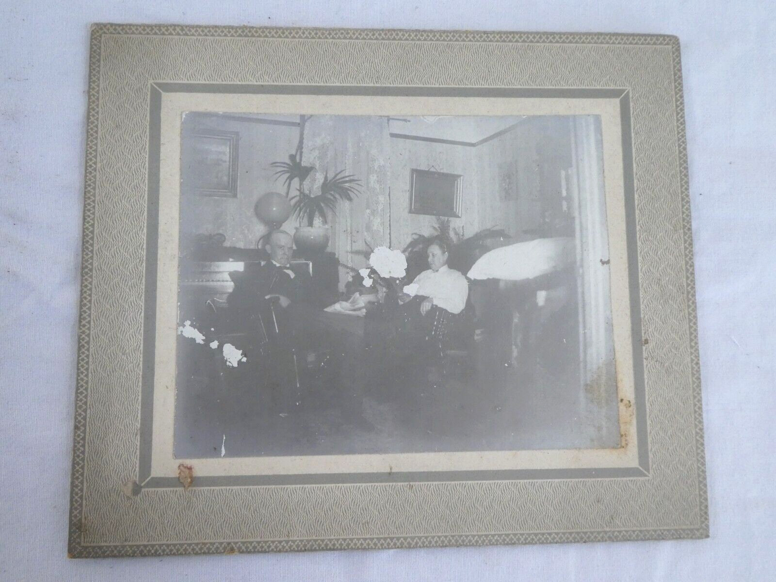 Antique Black & White Photograph Doctor Gentlemen Woman Lady Cardboard Frame Old Antique Black & White Photograph Doctor Gentlemen Woman Lady Cardboard Frame Old