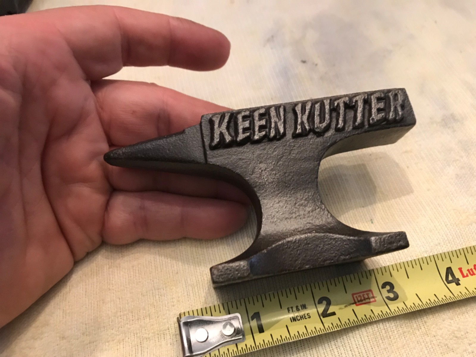 Keen Kutter embossed advertising Cast Iron Mini Anvil