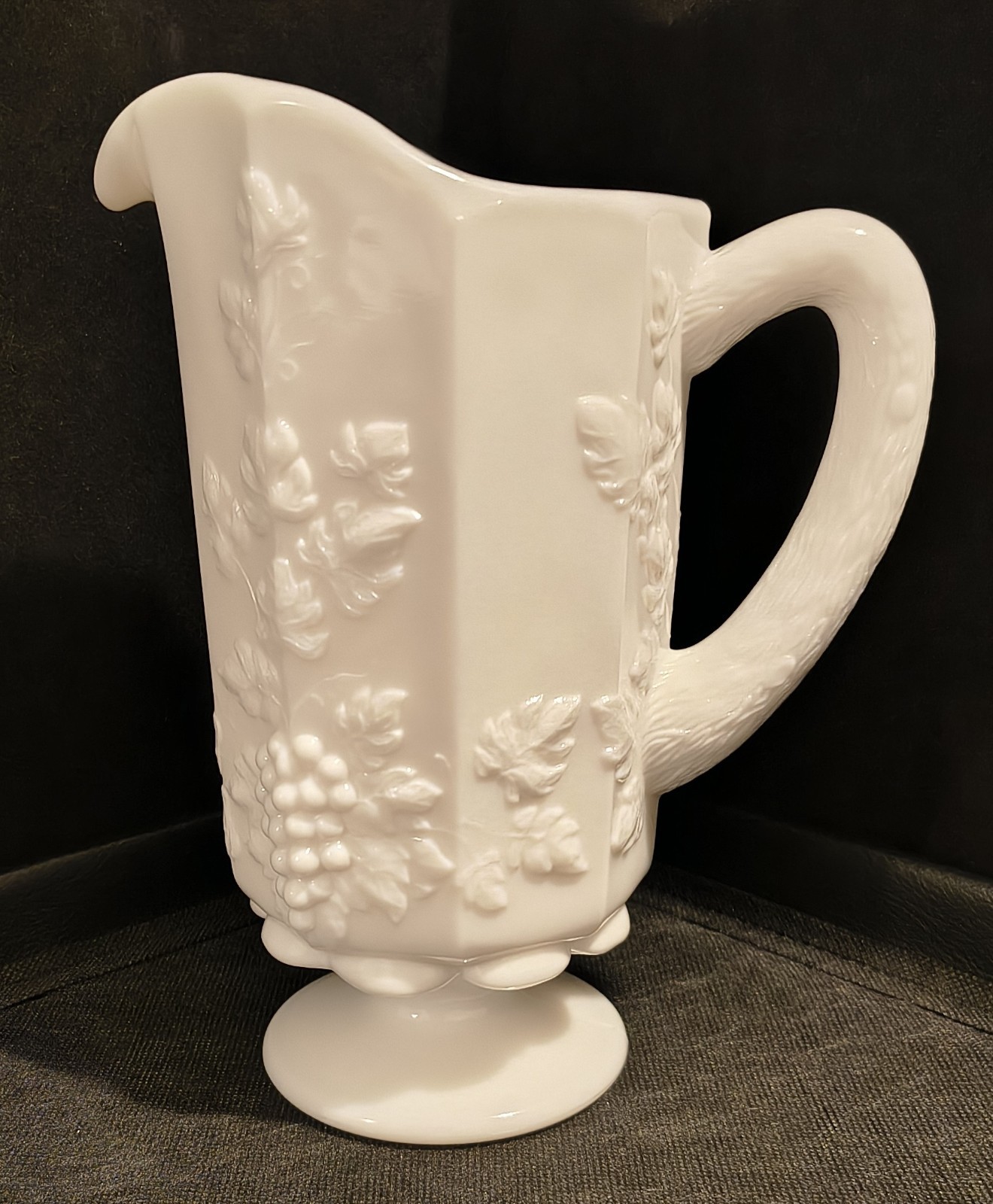 Westmoreland Pitcher Footed White Milk Glass 8\