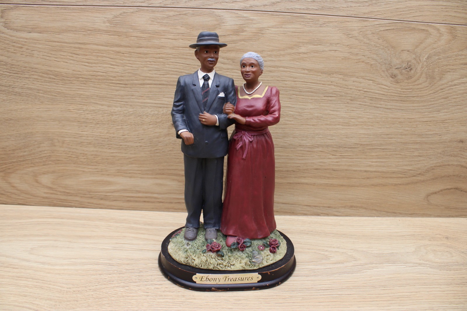 Vintage Ebony Treasures African American Elderly Man Woman Couple Figurine