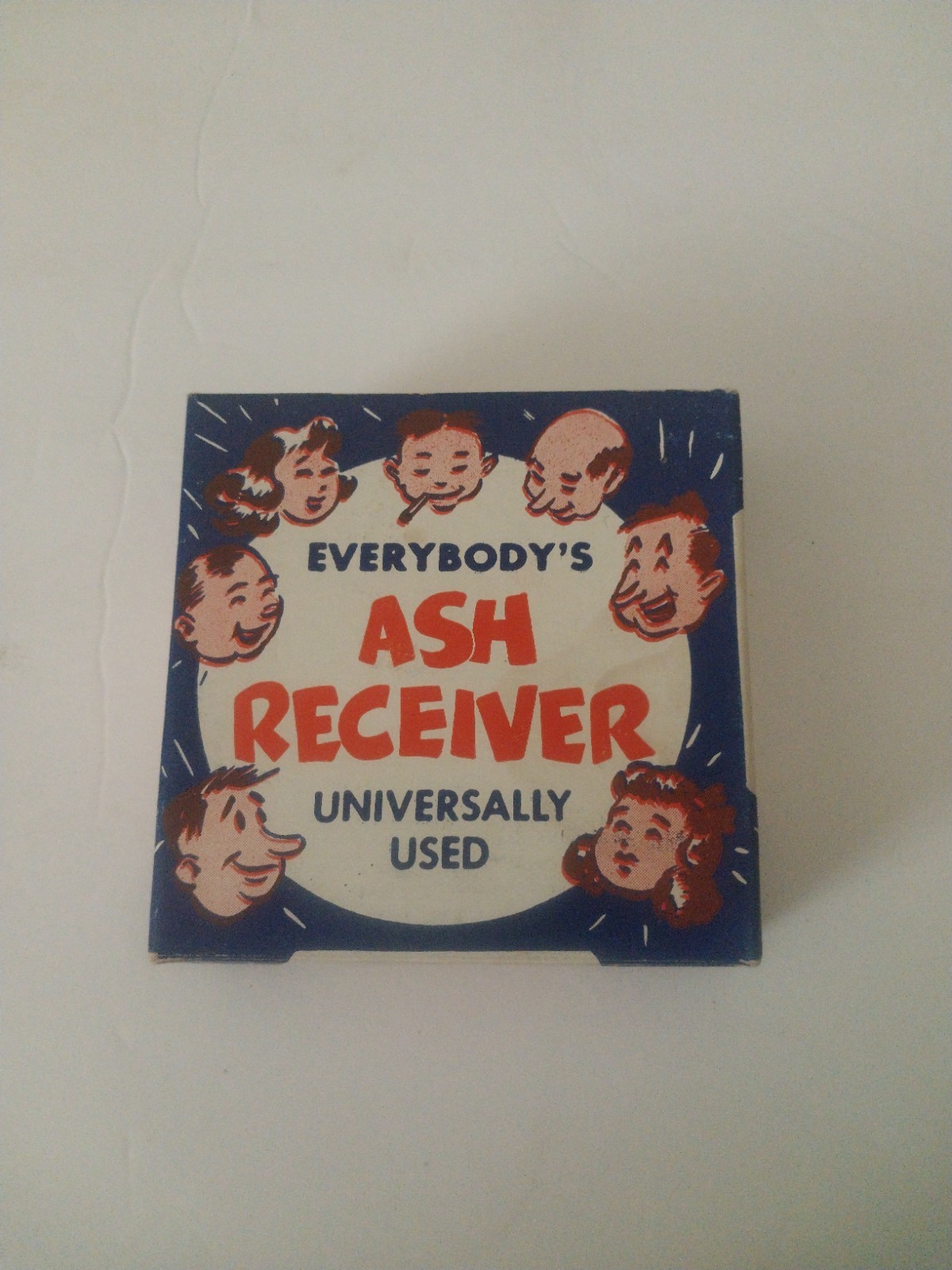 Everybody's Ash Receiver vintage glass ashtray with toilet 1949 H.F. & Co. READ