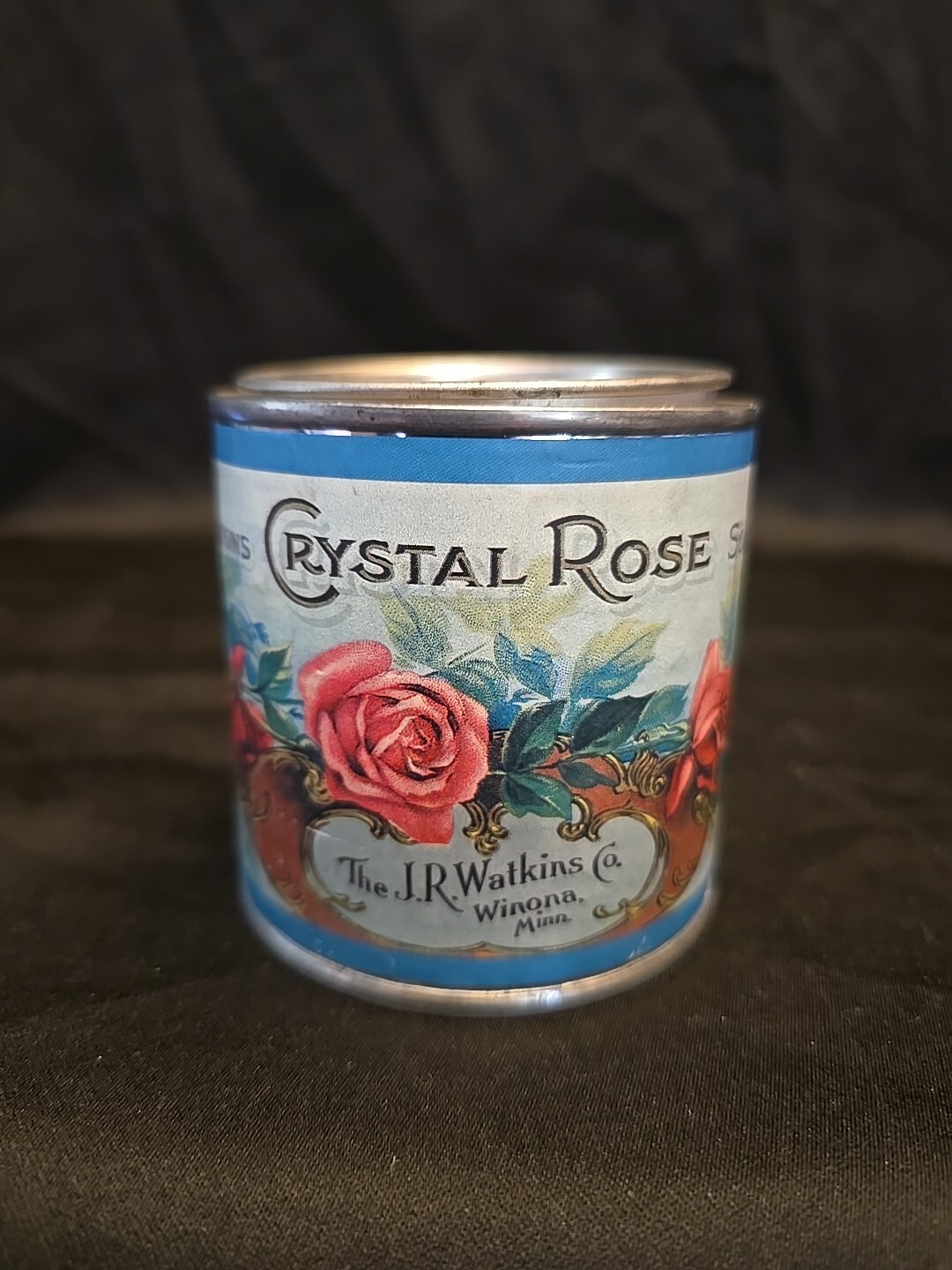Vintage JR Watkins Can CANDLE Crystal Rose Advertisement Vintage JR Watkins Can CANDLE Crystal Rose Advertisement
