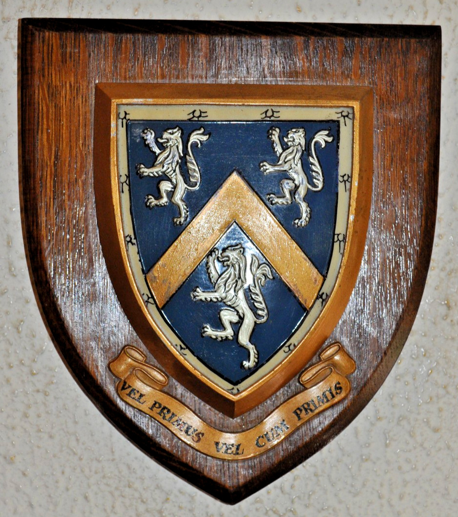 Durham University Hatfield College wall plaque shield coat of arms
