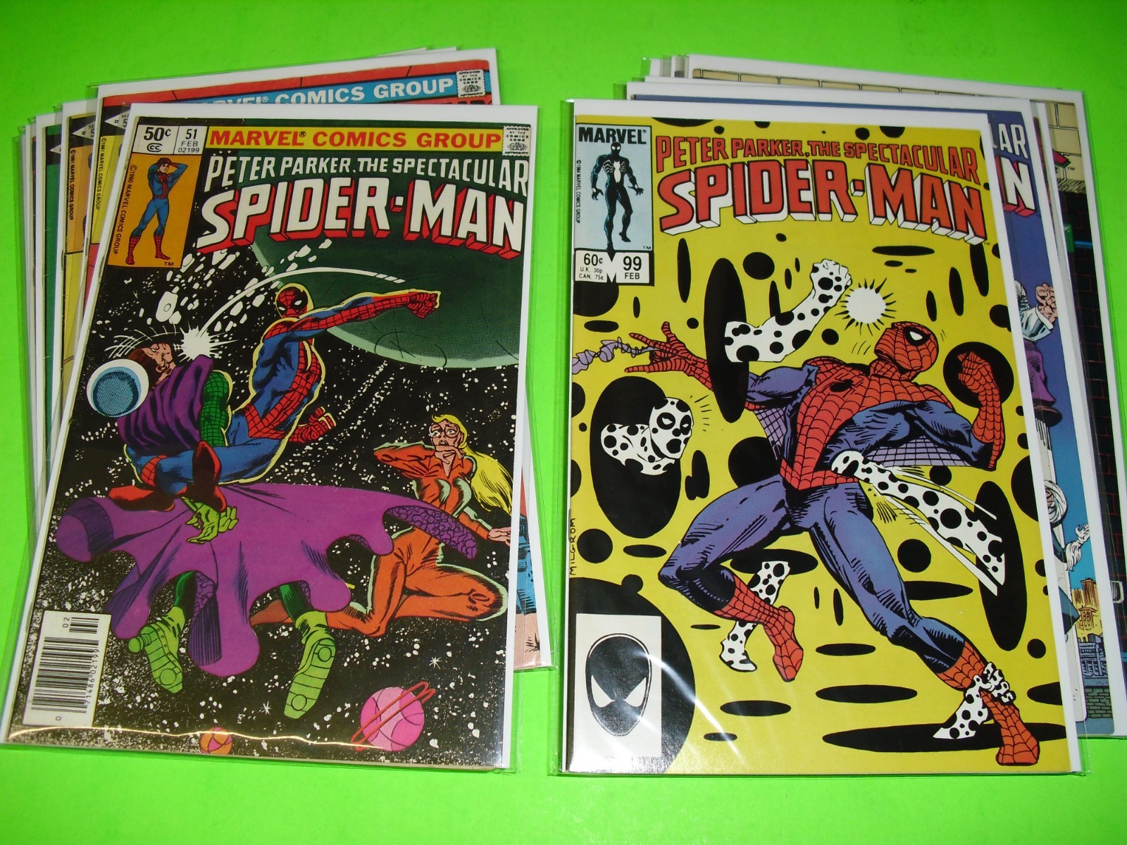Lot of 18 Spectacular Spider-Man run 51 52 58 59 70 81-83 97 99 100 142 151 VF