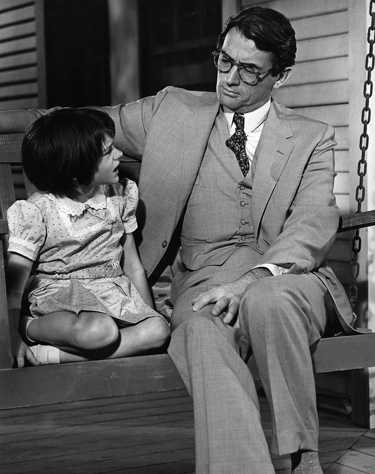 Gregory Peck And Mary Badham Black And White 8x10 Picture Celebrity Print