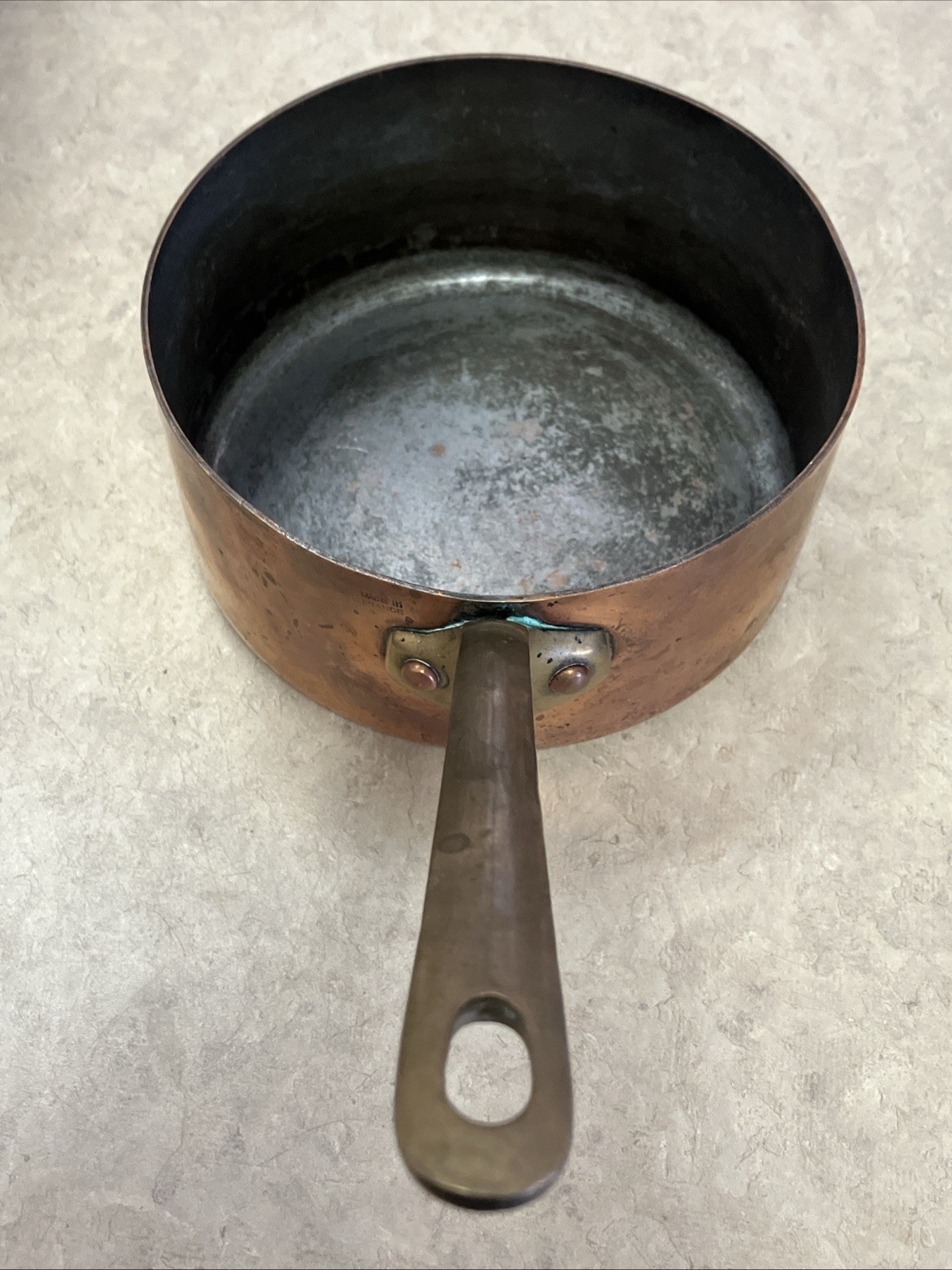Vintage 6.5 inch French Copper Saucepan Tin Lining