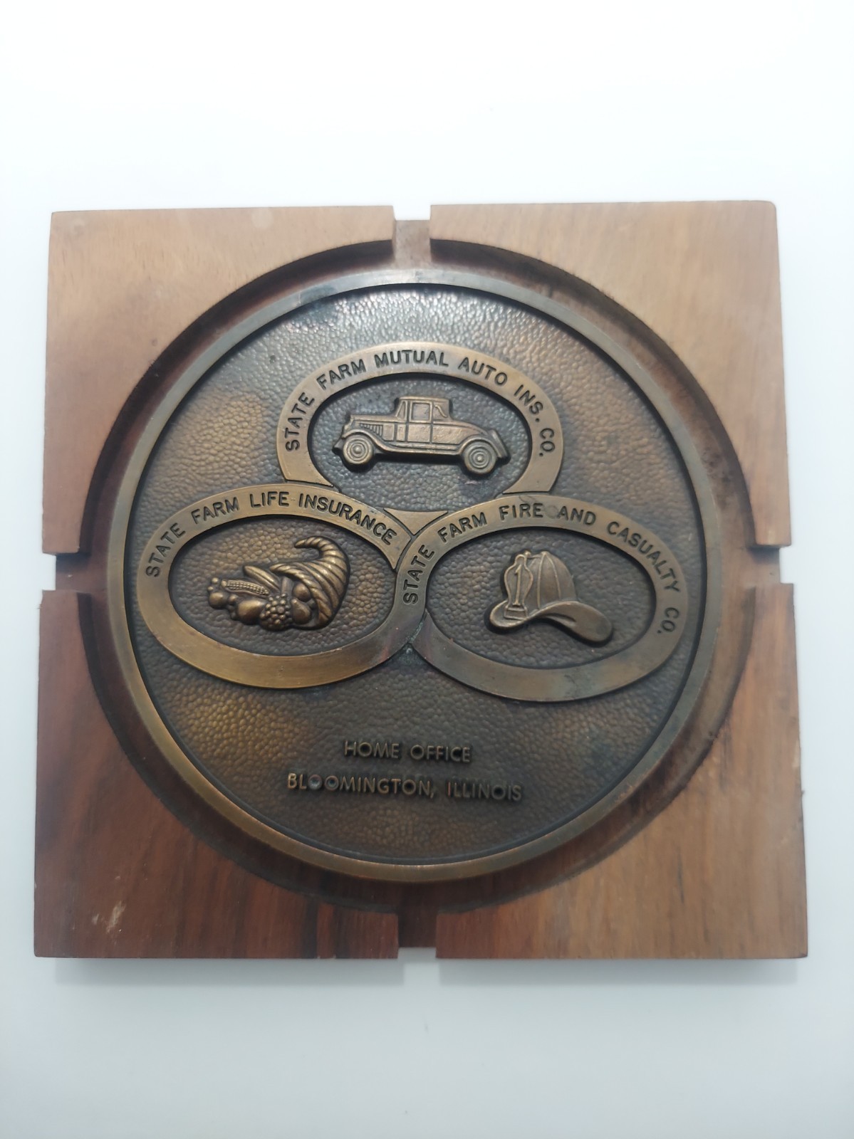 State Farm Bloomington IL Brass Vintage Plaque 