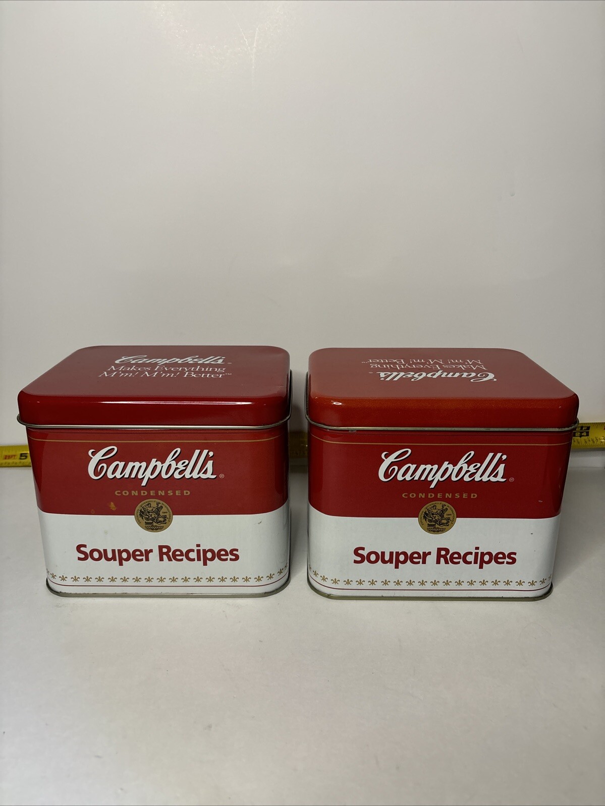 2 Vintage Cambell’s Souper Recipe empty Tin