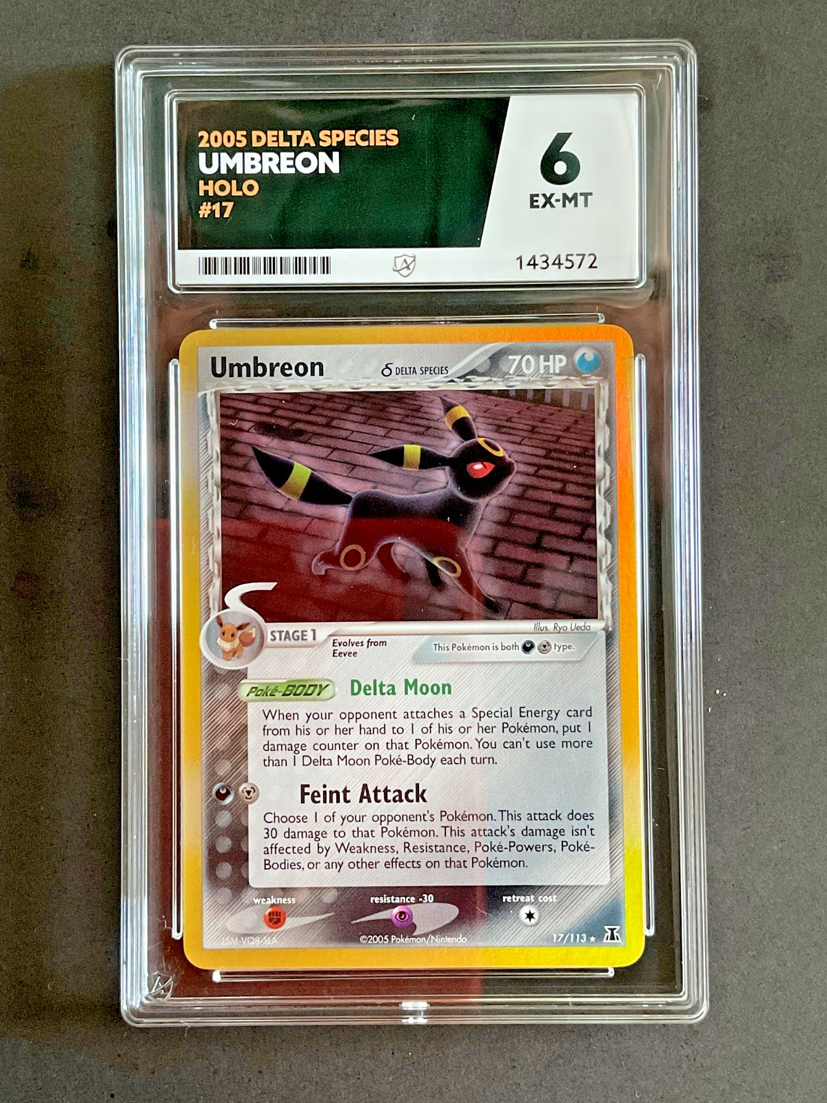 Umbreon Delta Species Holo Card 17/113 ACE 6 EX-MT Pokemon TCG 2005