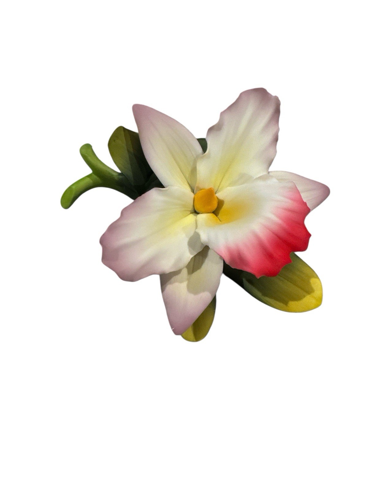 Roman, Inc. Vintage Orchid Flower Figurine - Bisque Porcelain Collectible Roman, Inc. Vintage Orchid Flower Figurine - Bisque Porcelain Collectible