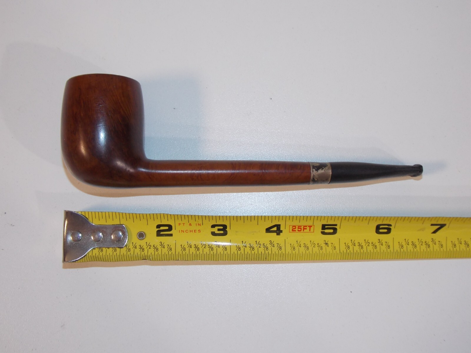 Vtg Orlik Made in England Sterling Silver Band Wood Smoking Tobacco Estate Pipe