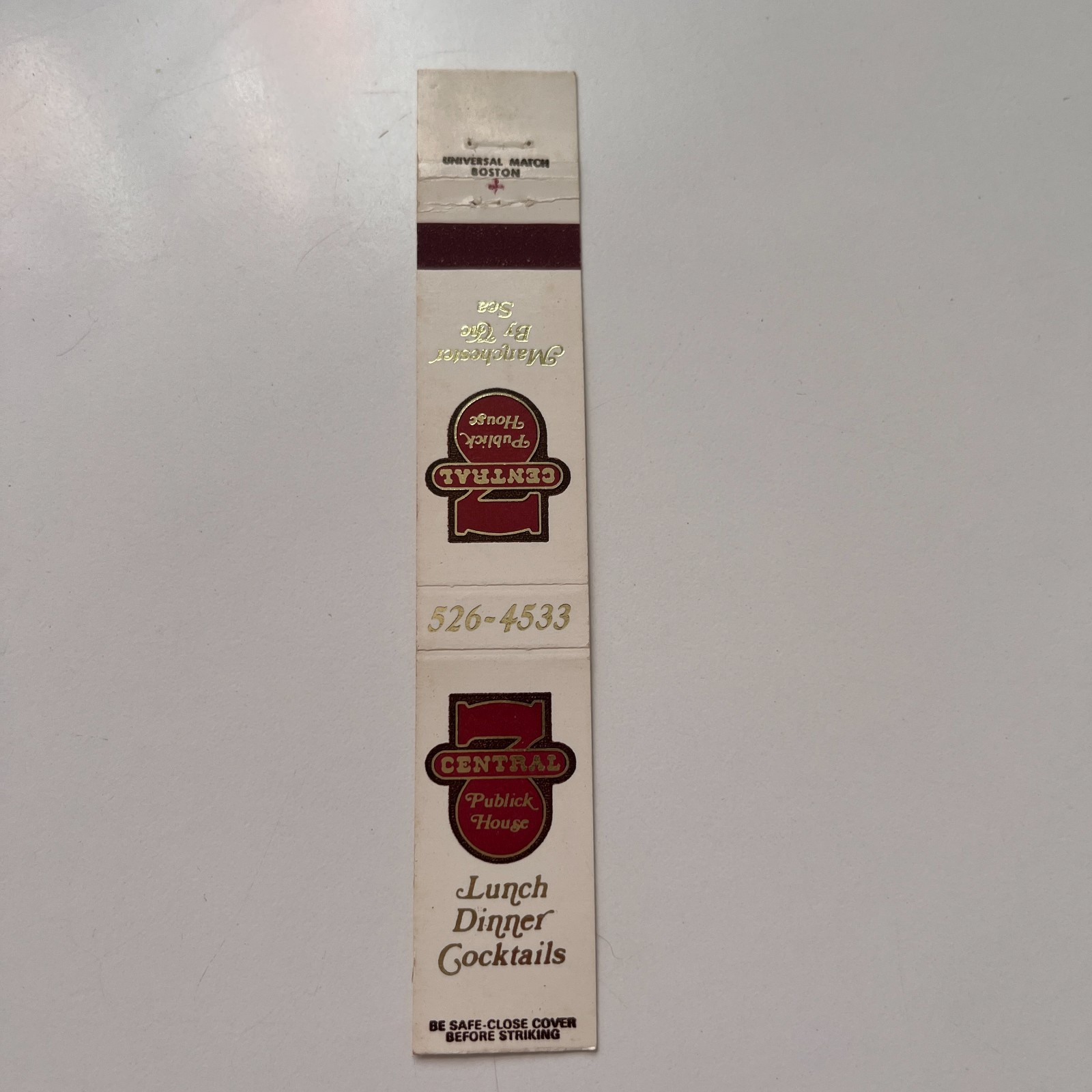 7 Central Publick House Manchester By Sea Vintage Slim Matchbook Cover TSD7-M1