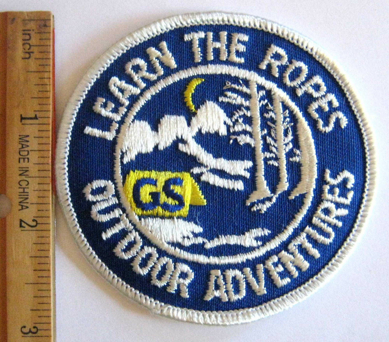 Vintage Girl Scout 1970\'s LEARN THE ROPES-OUTDOOR ADVENTURES PATCH Camp Skills