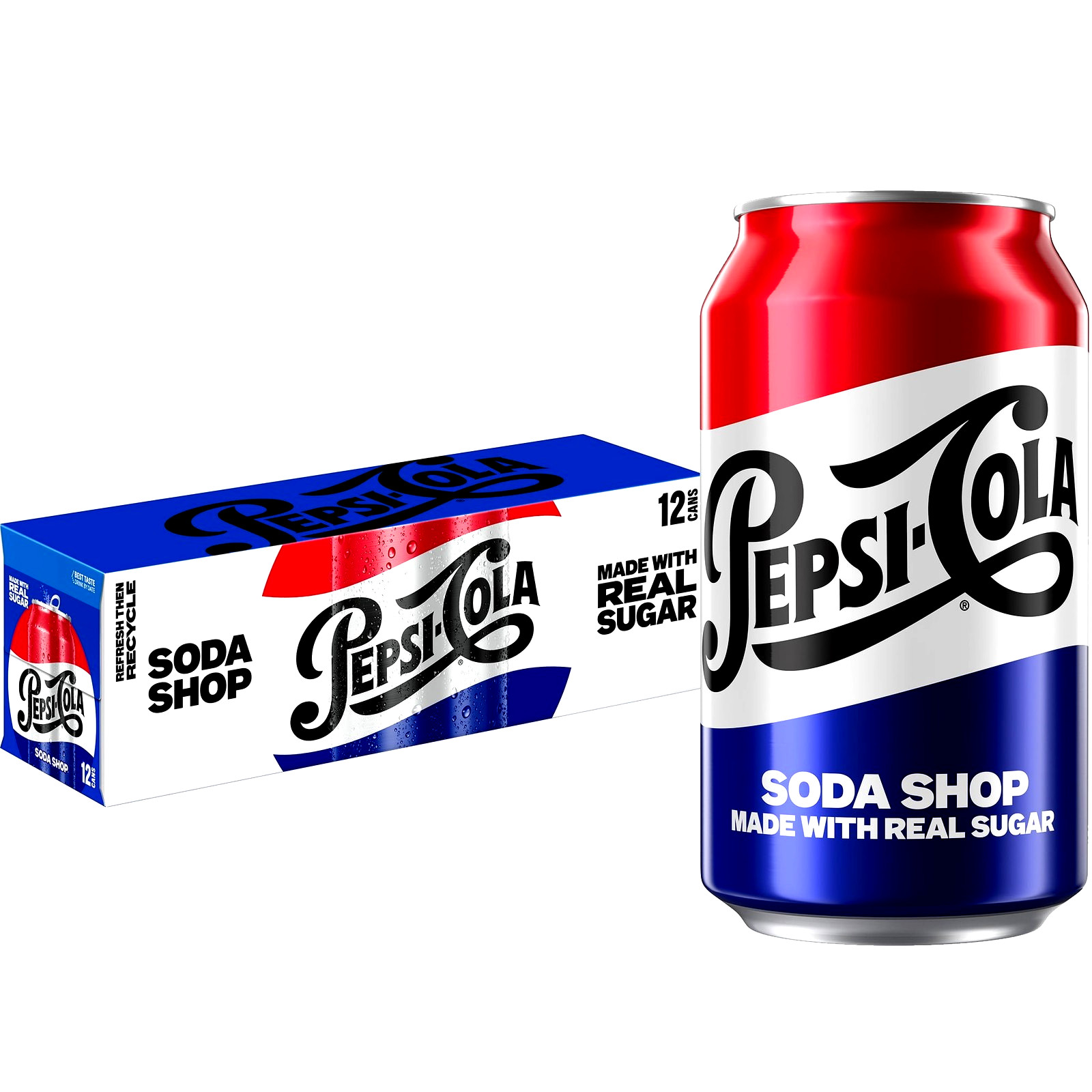 🥤 Pepsi Made with Real Sugar Cola 12 fl oz Cans 12 Pack 🚚 