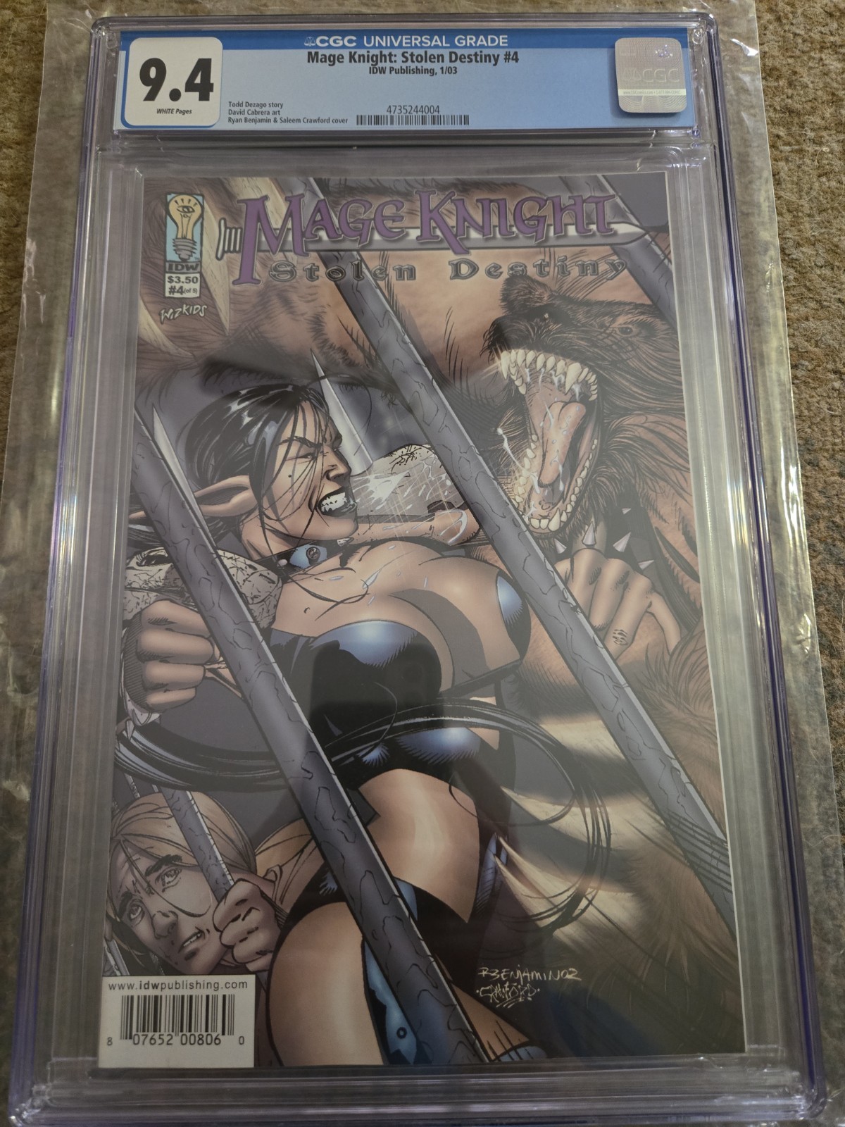 Mage Knight Stolen Destiny #4 IDW Publishing CGC 9.4 White Pages Mage Knight Stolen Destiny #4 IDW Publishing CGC 9.4 White Pages