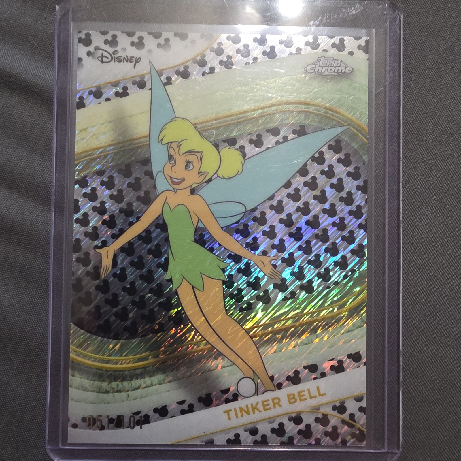 2025 Topps Chrome Disney Tinker Bell Mickey Mouse Silhouette Refractor /101