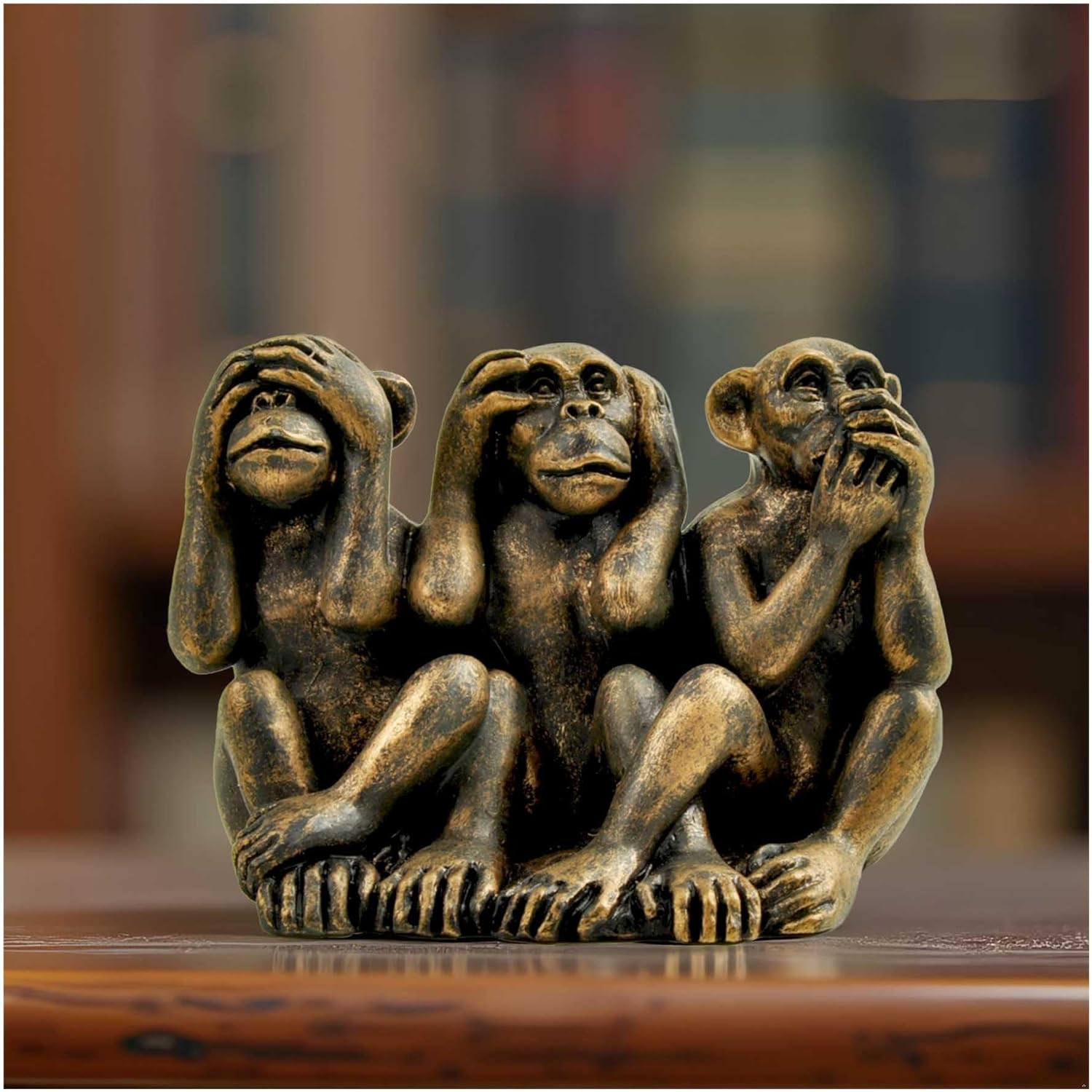 3 Wise Monkeys Statue Hear No Evil, See No Evil, Speak No Evil Resin