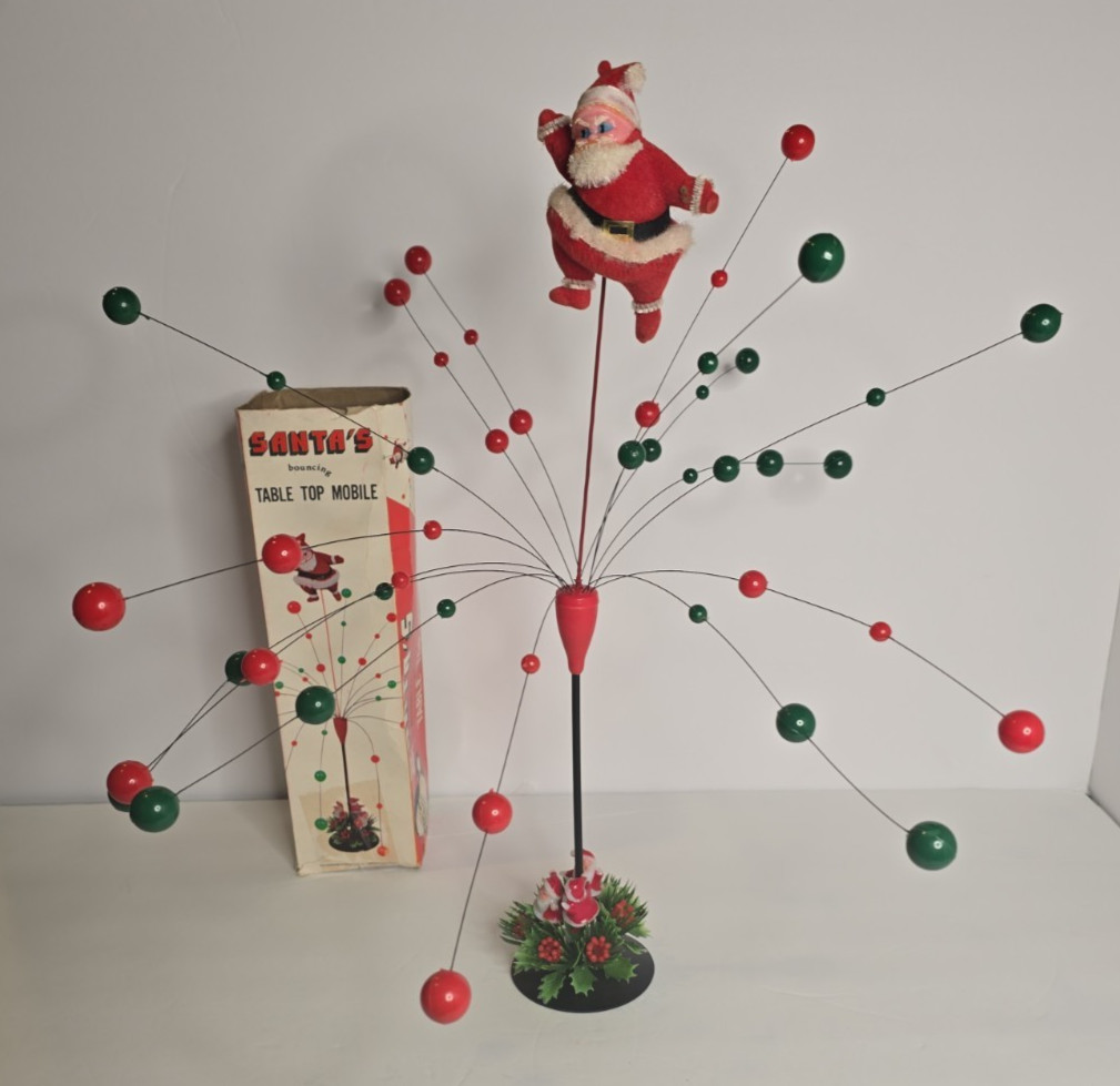 Rare Vtg MCM Santa's Christmas Atomic/Age Kinetic Balance Mobile 1950's-1960's