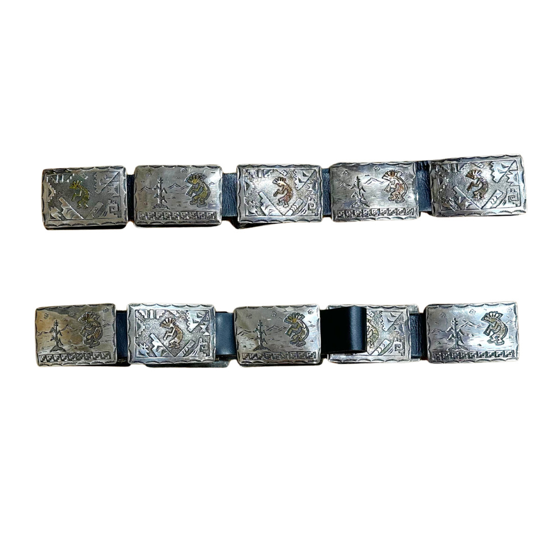 Vintage Richard Begay Navajo Sterling Silver Kokopelli Concho Belt