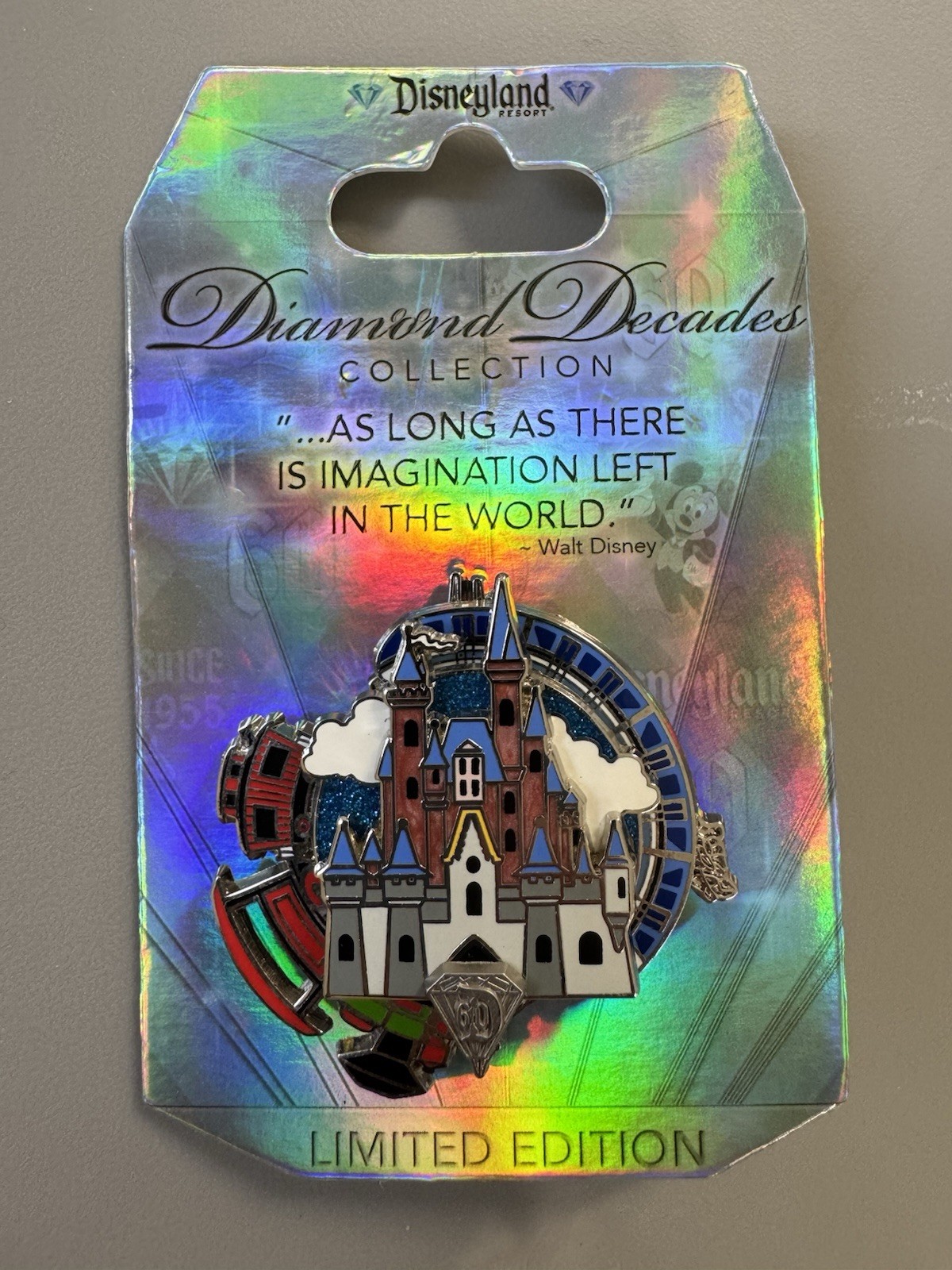 LIMITED EDITION- 2015 Disneyland’s 60th Anniversary Diamond Castle Train Pin