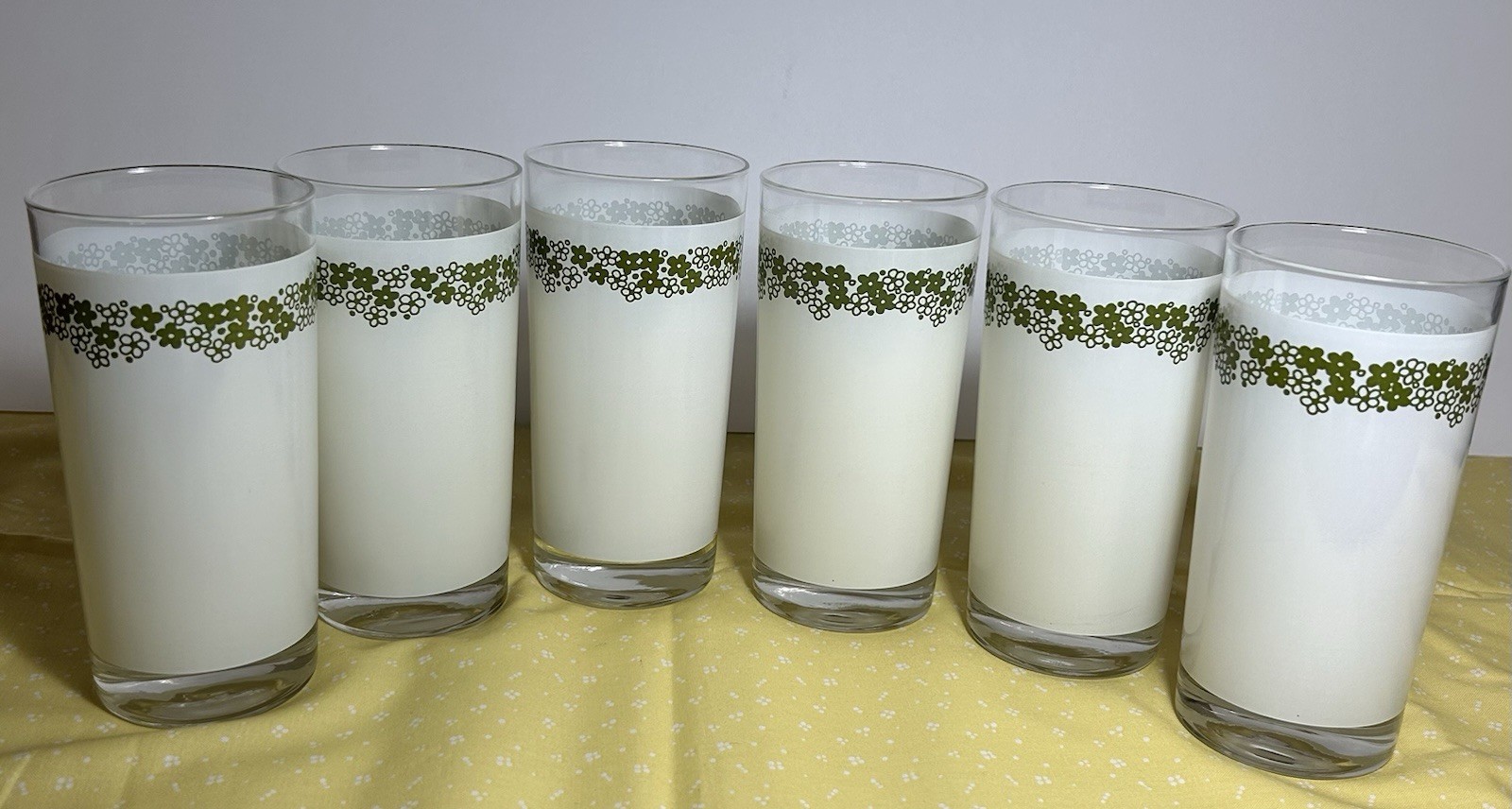 Vtg James Bradley 1974 Spring Blossom Drinking Glasses Set Of 6