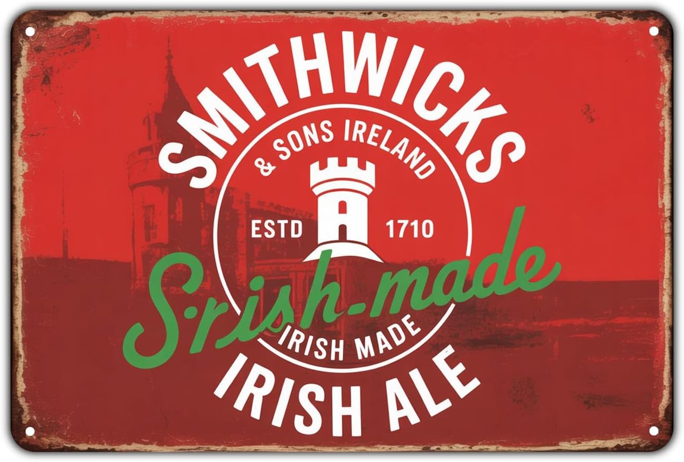 Irish Beer Smithwicks Ale Vintage Irish Pub Tin Metal Signs Home Décor 8x12 Irish Beer Smithwicks Ale Vintage Irish Pub Tin Metal Signs Home Décor 8x12