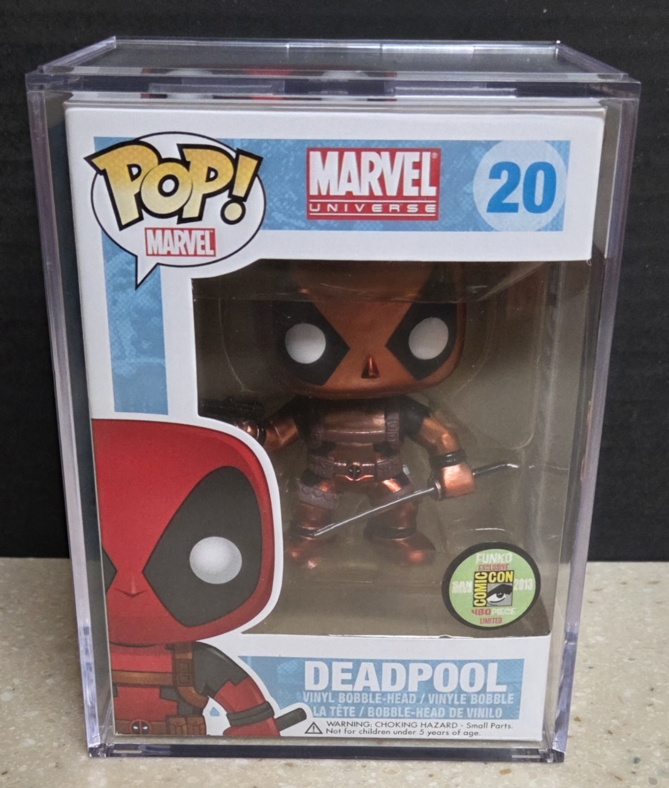 Funko Pop DEADPOOL (20) 2013 SDCC EXCL 480 PCS METALLIC--VAULTED--MARVEL GRAIL
