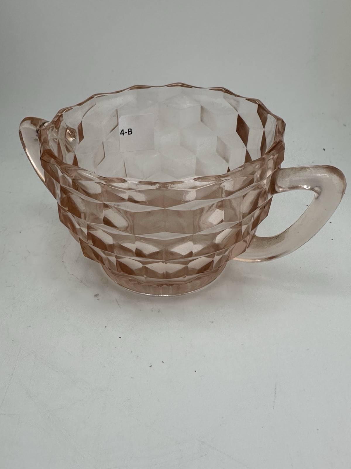 Vintage Pink Cubist FOSTORIA Sugar Bowl Depression Glass Mint 1930’s