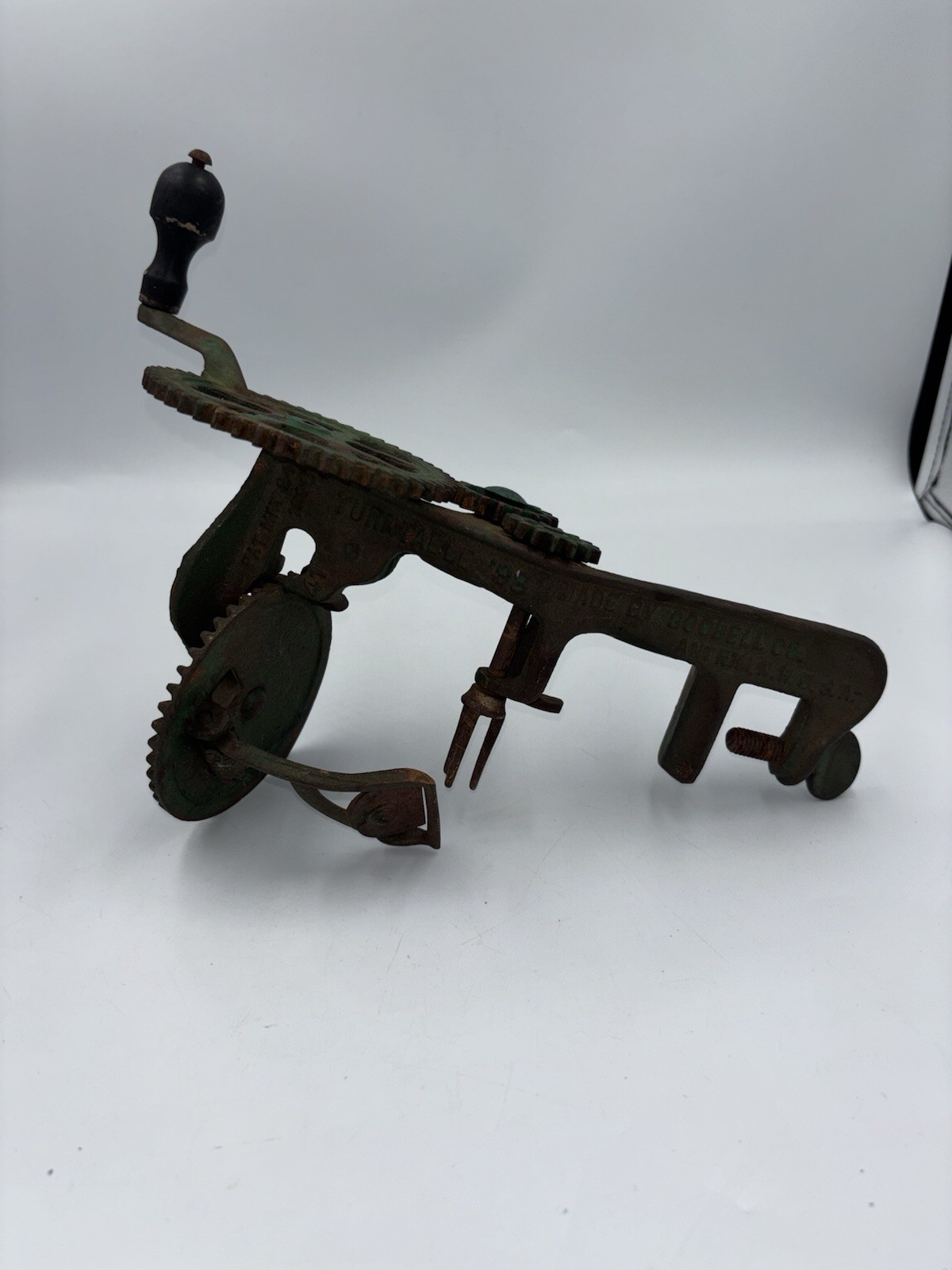 Antique Goodell Turn Table 98 Cast Iron Apple Peeler Parer Pat 1898 Antrim NH