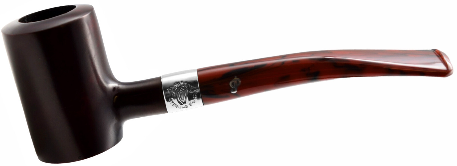 Peterson Irish Harp Sterling Silver Mounted Tankard / Poker Briar Pipe (701)