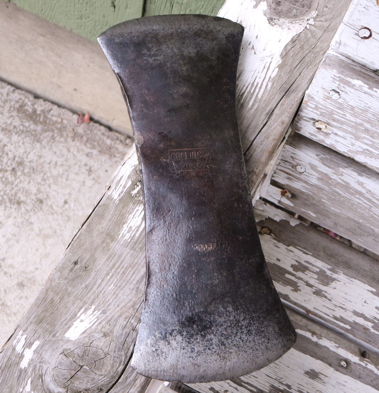 Vintage Collins Legitimus Double Bit Axe Head AX 3.5 lb with Crown Stamp