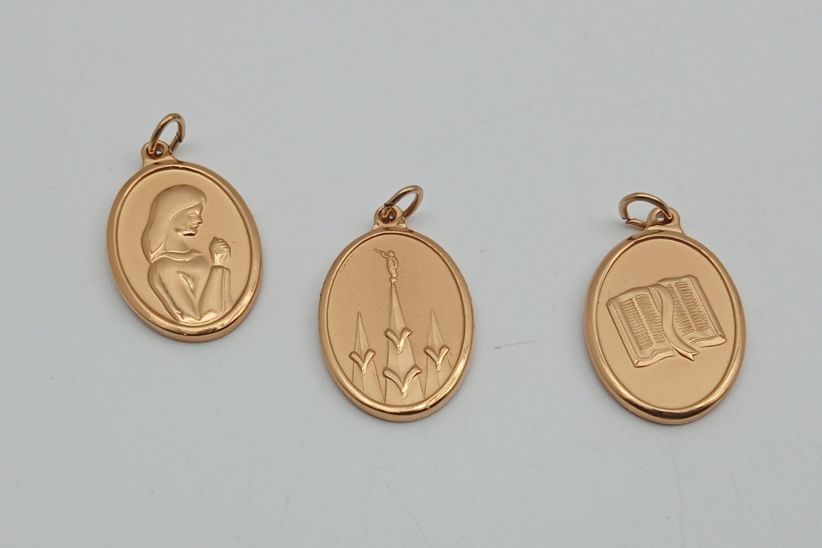 LDS Mormon Young Women Personal Progress Medallion Pendant Set 3 Temple