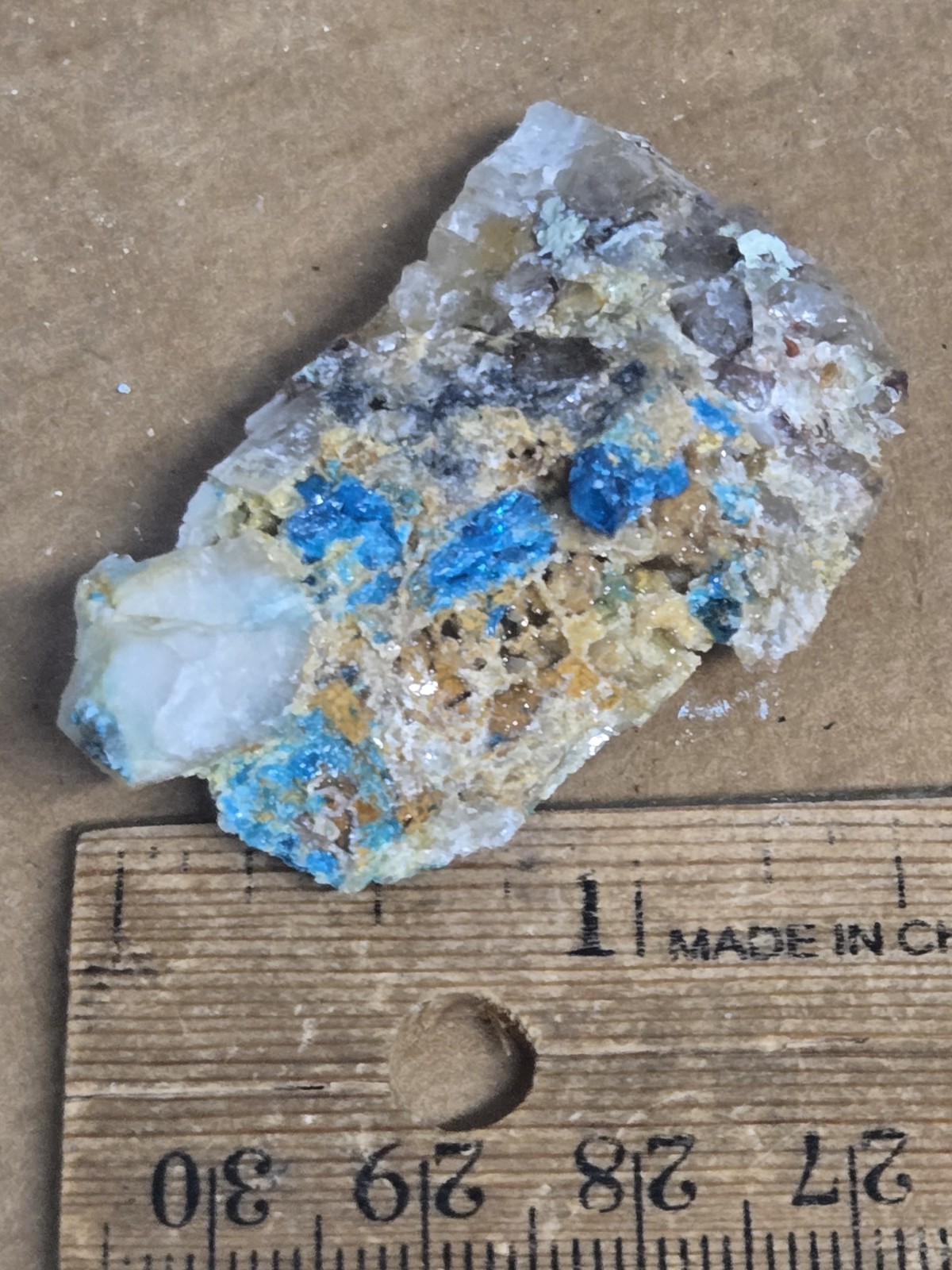Beautiful blue Caledonite Linarite specimen