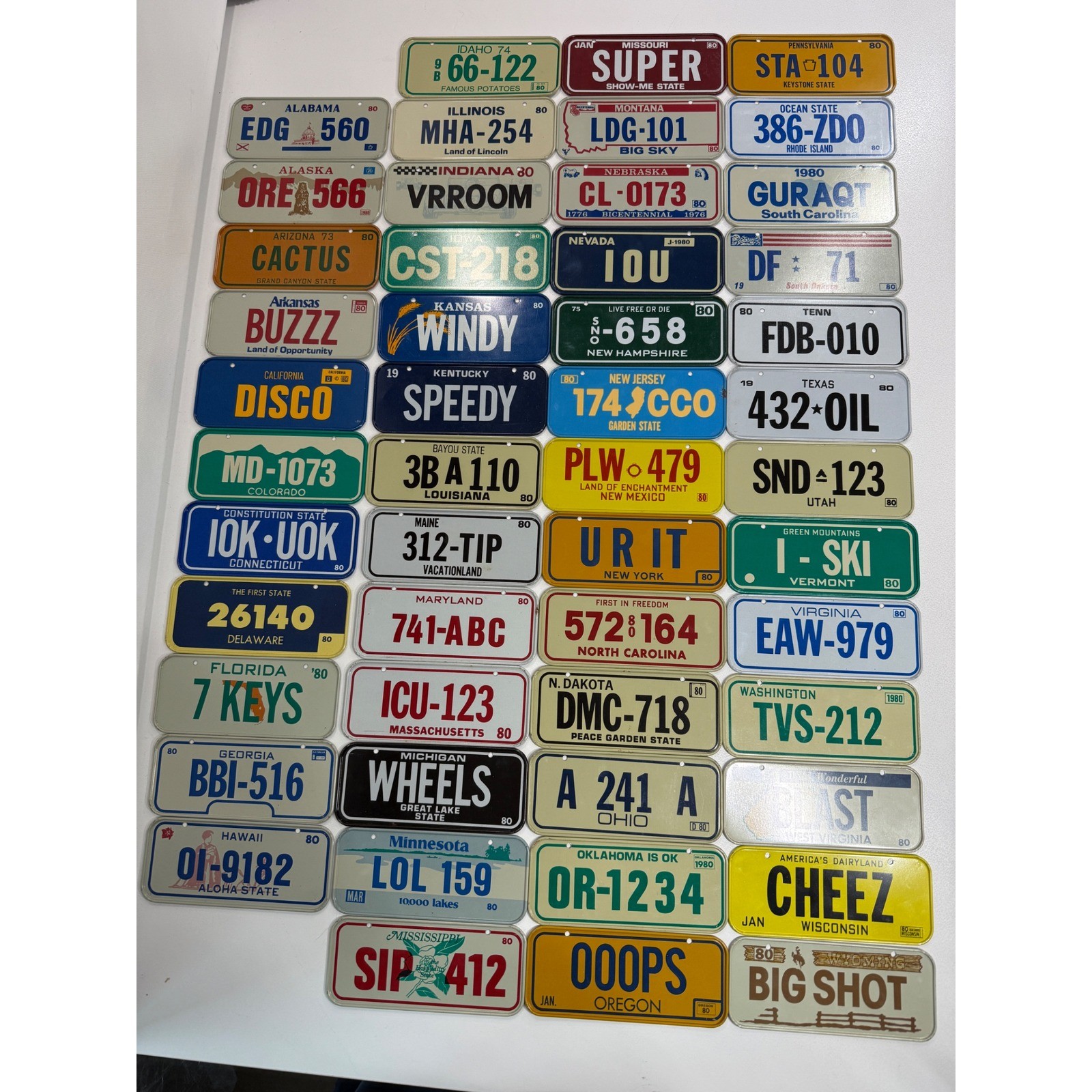 Vintage 1980 Post Cereal License Plates Complete Set 50 States Miniature Metal Vintage 1980 Post Cereal License Plates Complete Set 50 States Miniature Metal