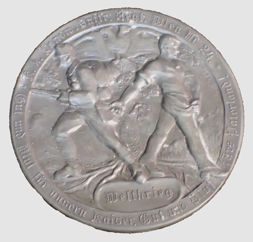 Original WWI Imperial Austrian 1917 Medal Gift KuK Infantry Regiment Vienna Nr24