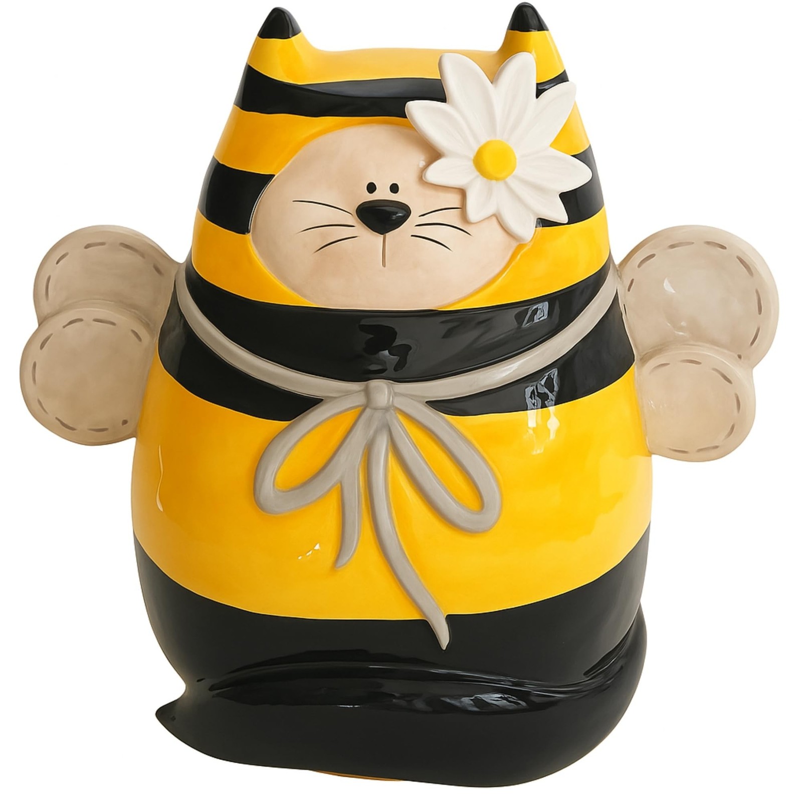 Blue Sky Clayworks Adorable Bumbling Bumble Cat Cookie Jar Blue Sky Clayworks Adorable Bumbling Bumble Cat Cookie Jar