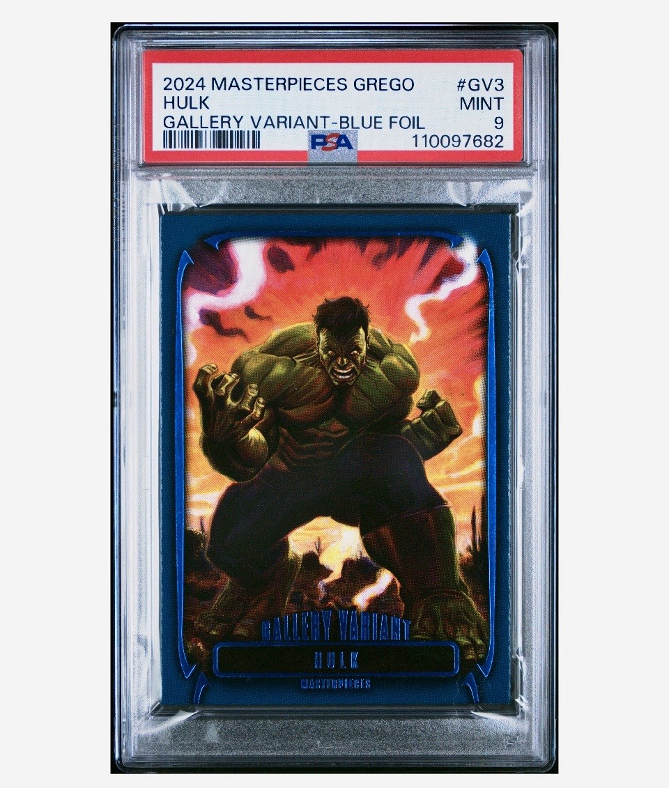 Hulk 2024 Marvel Masterpieces Presents Nahuel Grego Canvas Variants Blue Foil/49