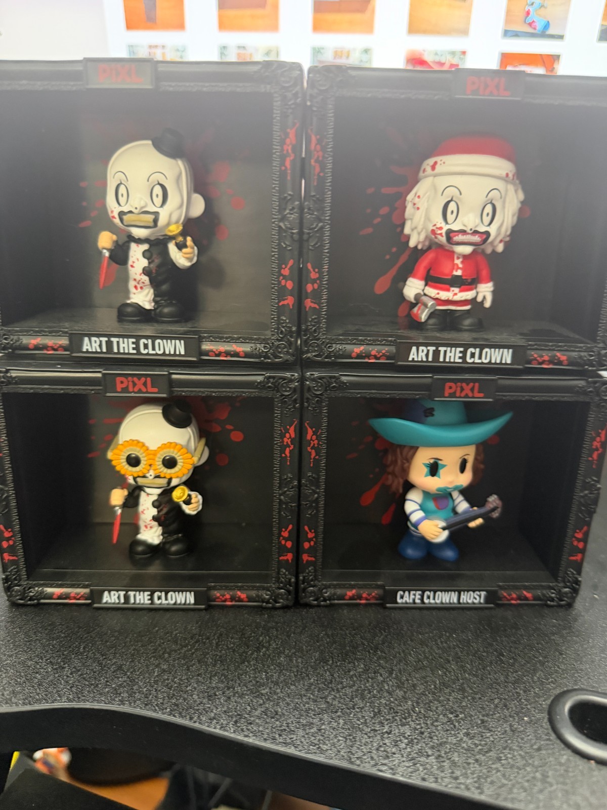 Thrilljoy PiXL Terrifier Art the Clown Figure Collectible 2025 lot of 4 Thrilljoy PiXL Terrifier Art the Clown Figure Collectible 2025 lot of 4